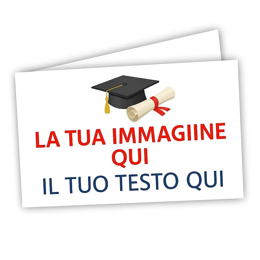 Mr Pubblicità - STAMPA INCLUSA fronte e retro - n. 60 Bigliettini Bomboniera Laurea personalizzati - Biglietti Sacchetti Confetti laurea, Cadò, biglietti auguri laurea, personalizzabil(PERSONALIZZATO) - immagine 1