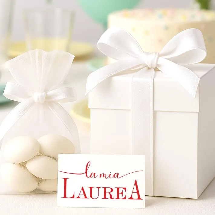 Mr Pubblicità - STAMPA INCLUSA su 2 lati - n. 60 Bigliettini Bomboniera Laurea personalizzati - Biglietti Sacchetti Confetti laurea, Cadò, biglietti auguri laurea, personalizzabili (semplice) - immagine 6