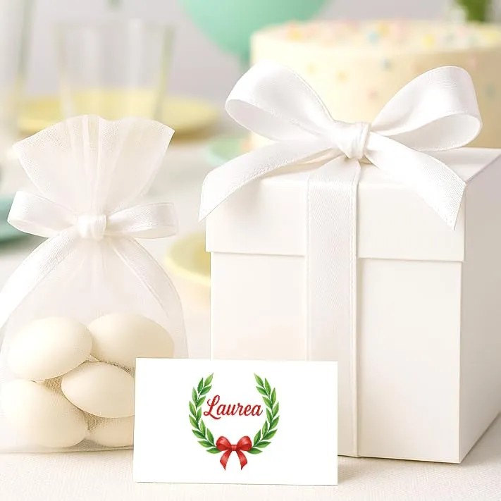 Mr Pubblicità - STAMPA INCLUSA su 2 lati - n. 60 Bigliettini Bomboniera Laurea personalizzati - Biglietti Sacchetti Confetti laurea, Cadò, biglietti auguri laurea, personalizzabili - immagine 6