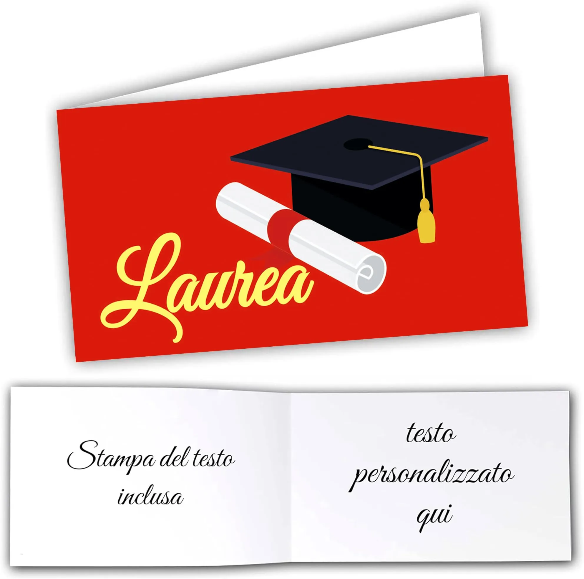 STAMPA INCLUSA - n. 60 Bigliettini Bomboniera Laurea, Biglietti Sacchetti Confetti - PERSONALIZZA LA STAMPA INTERNA (Laurea 1) - immagine 1