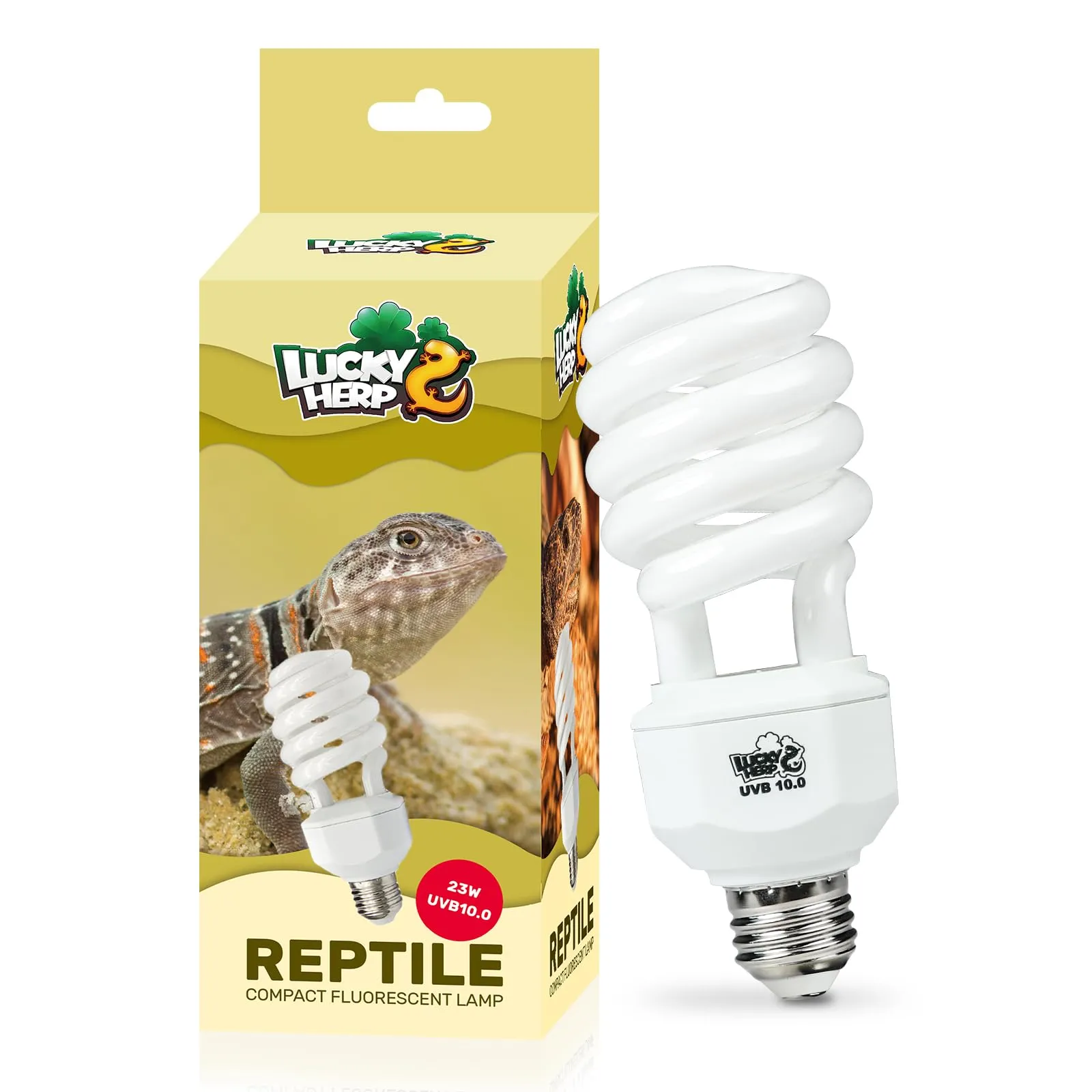 LUCKY HERP Lampadina UVA UVB per Rettili, Lampada UVB Tartaruga Terrestre 23W 10.0, Lampada Fluorescente Compatta per Rettili Draghi Barbuti. - immagine 1