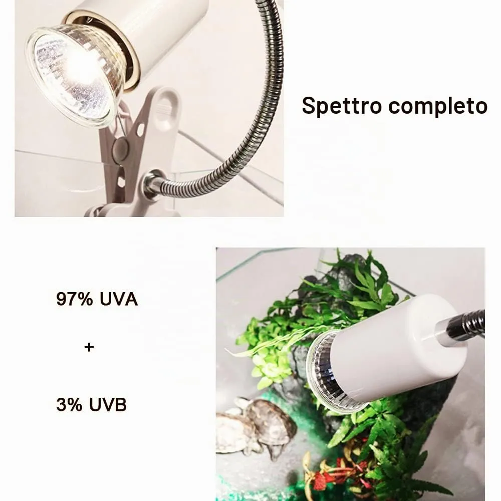 NEWFUN 50W Lampada UVA UVB per Tartarughe, Riscaldante per Rettili, Lampadina per Habitat di Animali Domestici - immagine 3