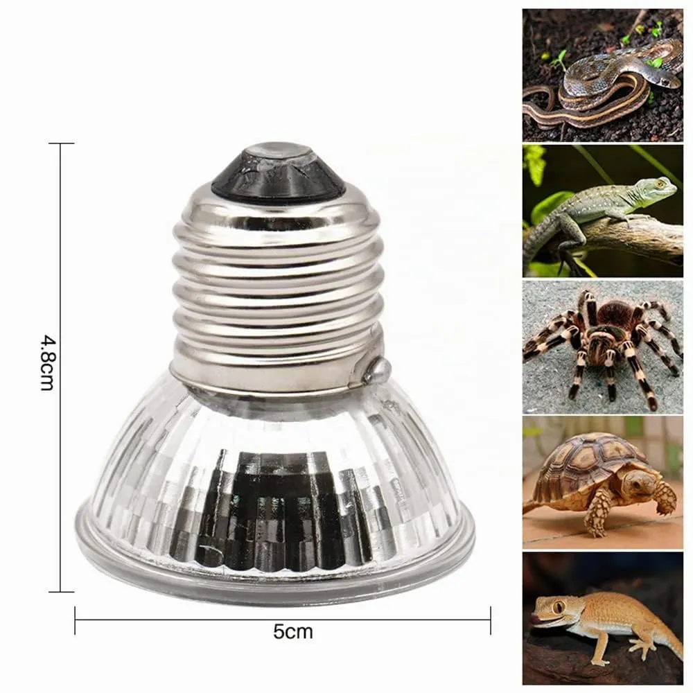 NEWFUN Lampada termica a tartaruga, 4 pezzi, E27, 25 W, dimmerabile, 220 V, UVA + UVB, lampada da sole a spettro completo, lampada per il riscaldamento del sole, per Lizard, rettili d'acquario - immagine 5