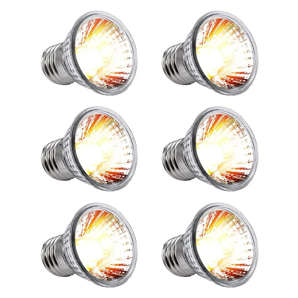 NEWFUN Lampada termica a forma di tartaruga, 6 pezzi, E27, 75 W, dimmerabile, 220 V, UVA + UVB, lampada da sole a spettro completo, per Lizard, rettili, acquari, tartarughe, anfibi, ecc - immagine 1
