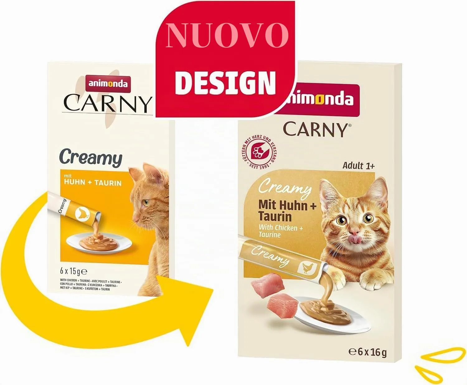animonda Carny Adult Creamy, cibo umido per gatti, con Pollo + Taurina 6x15 g - immagine 2