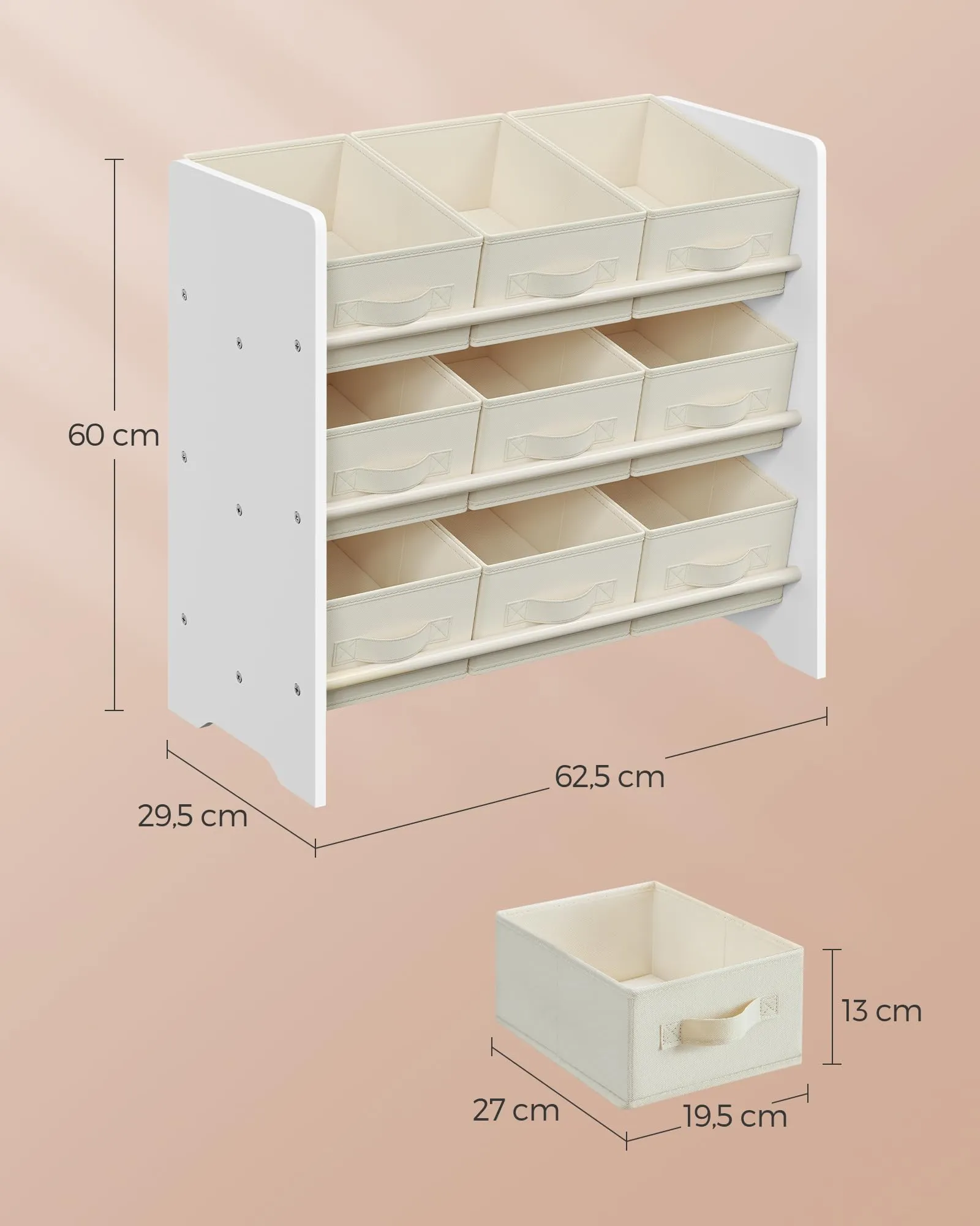 SONGMICS Scaffale per Giocattoli con 9 Contenitori, Struttura in MDF - immagine 6