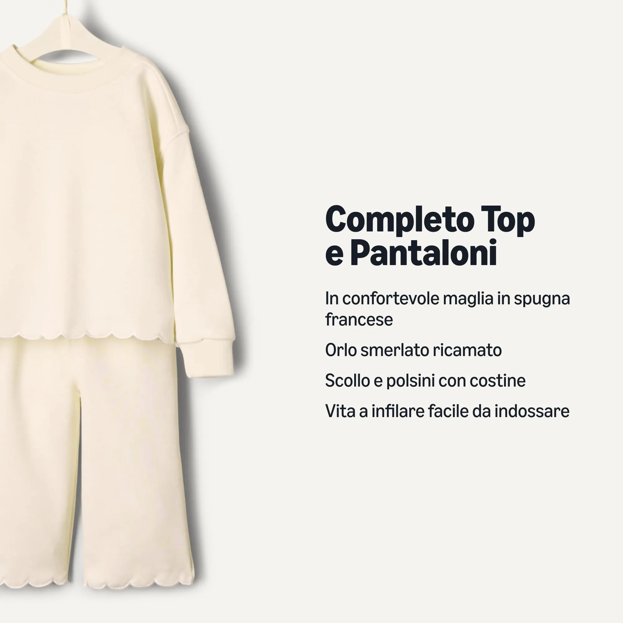 Amazon Essentials Sofia Grainge, Set di Pantaloni e Top in Spugna Francese, da Bambina, Avorio, 3T - immagine 2
