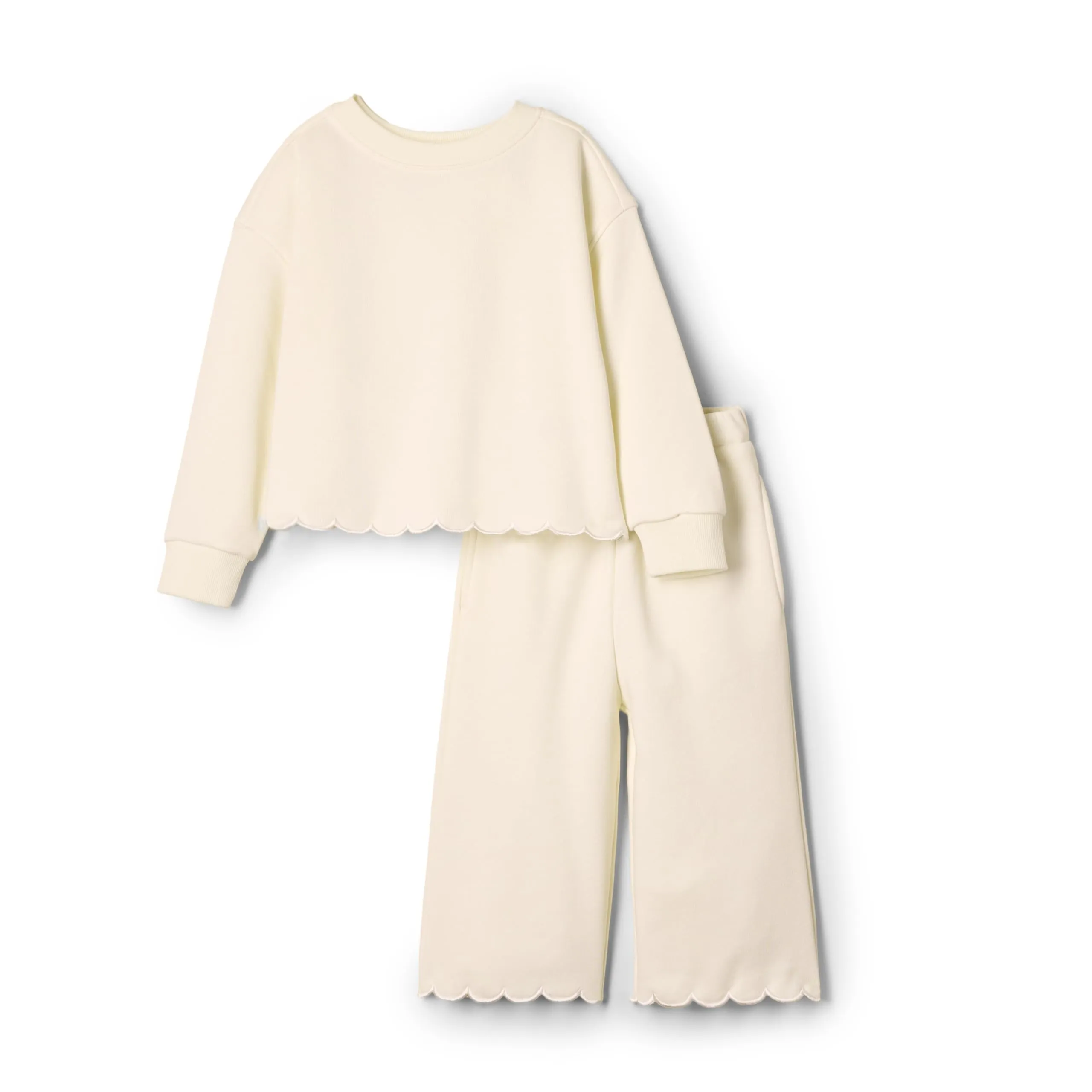 Amazon Essentials x Sofia Grainge - Completo con Pantaloni e Top in Spugna Francese, da Bambina, Colore: Avorio, 24 Mesi - immagine 1