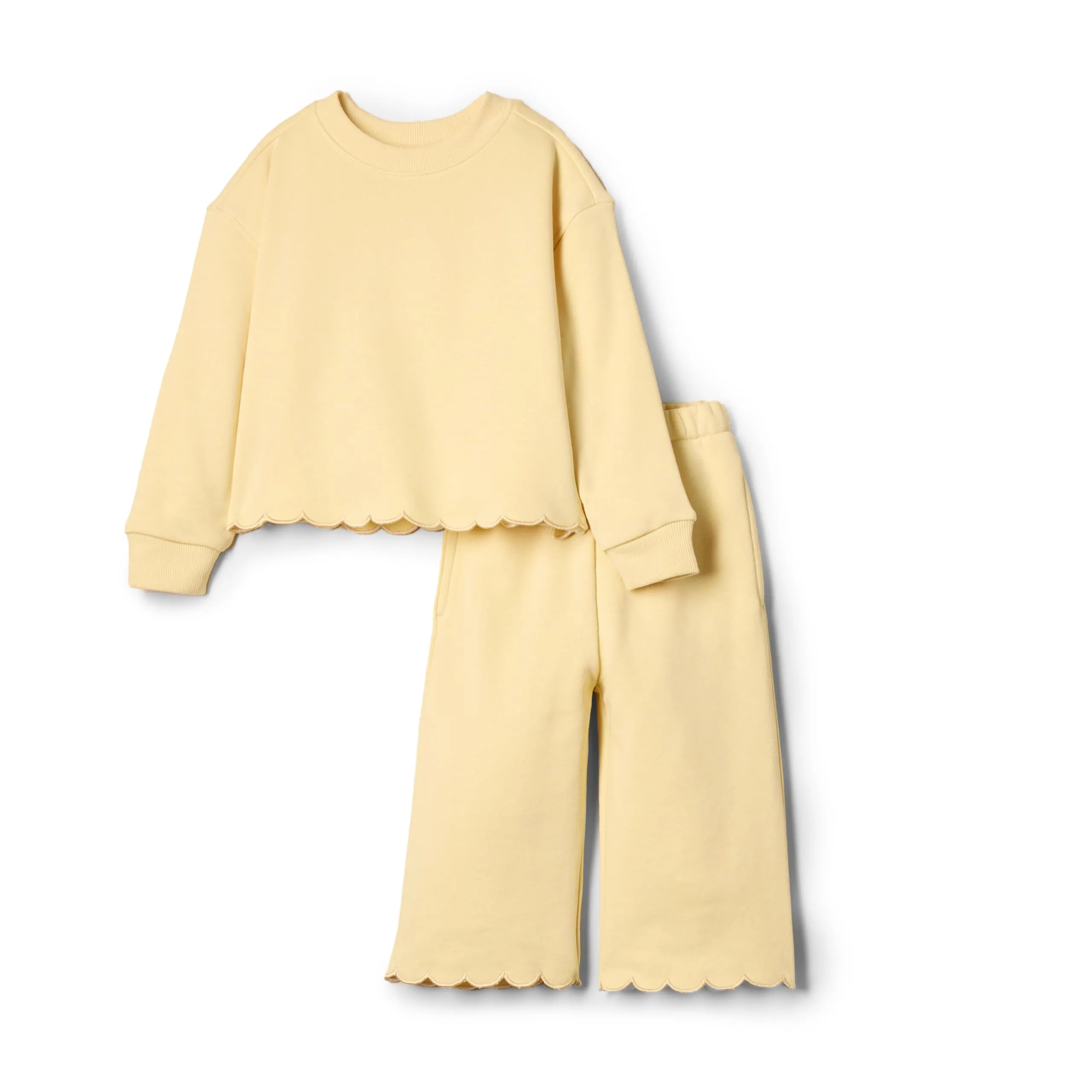 Amazon Essentials Sofia Grainge, Set di Pantaloni e Top in Spugna Francese, da Bambina, Giallo Burro, 3-6 Mesi - immagine 1