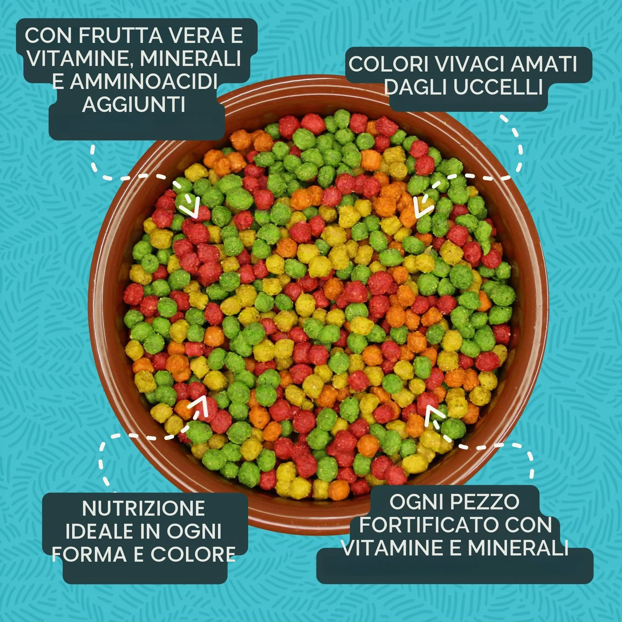 Zupreem Multifruits - Mangime per uccelli da compagnia, frutta e vitamine, mangime per uccelli, indicato per agapornis, cacatua NINFA, cotorre argentine e altri uccelli di medie dimensioni, 1 kg - immagine 3