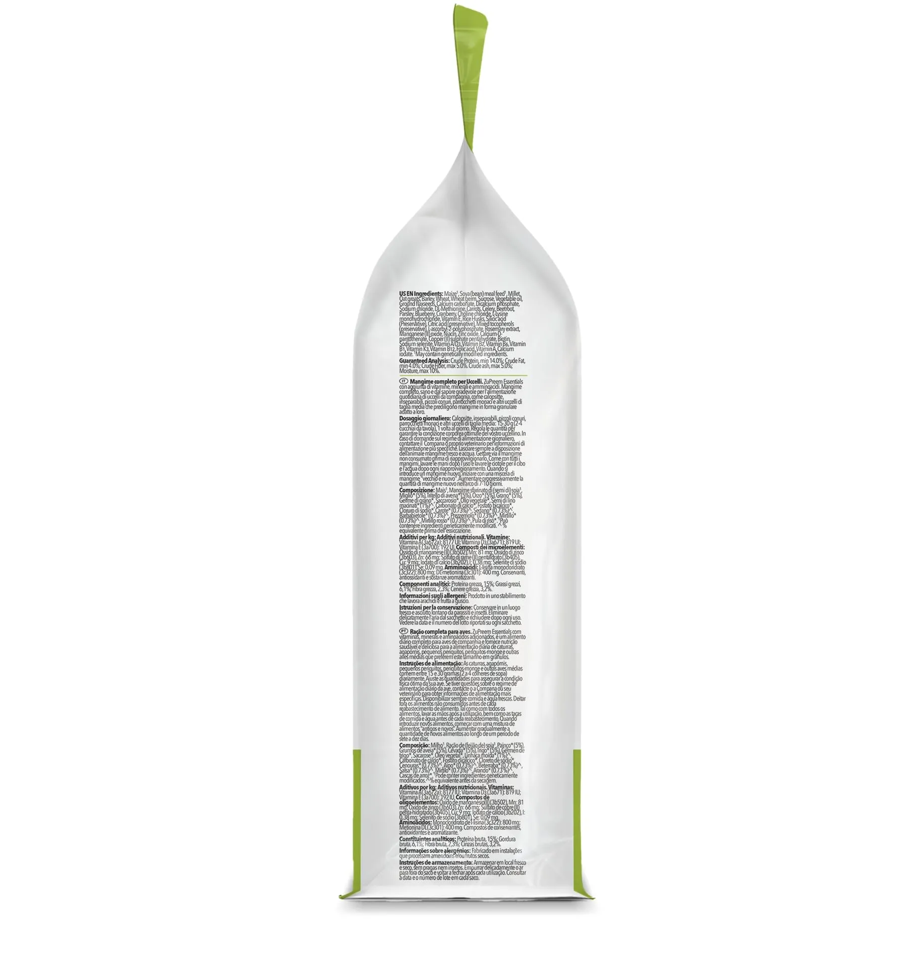 Zupreem Essentials Futter Für Gefährtenvögel - Natürliche Inhaltsstoffe - Futter Für Vögel Geeignet Für Agaporniden, Nymphensittiche, Argentinische Papageien Und Andere Mittelgroße Vögel - 1 Kg - immagine 2