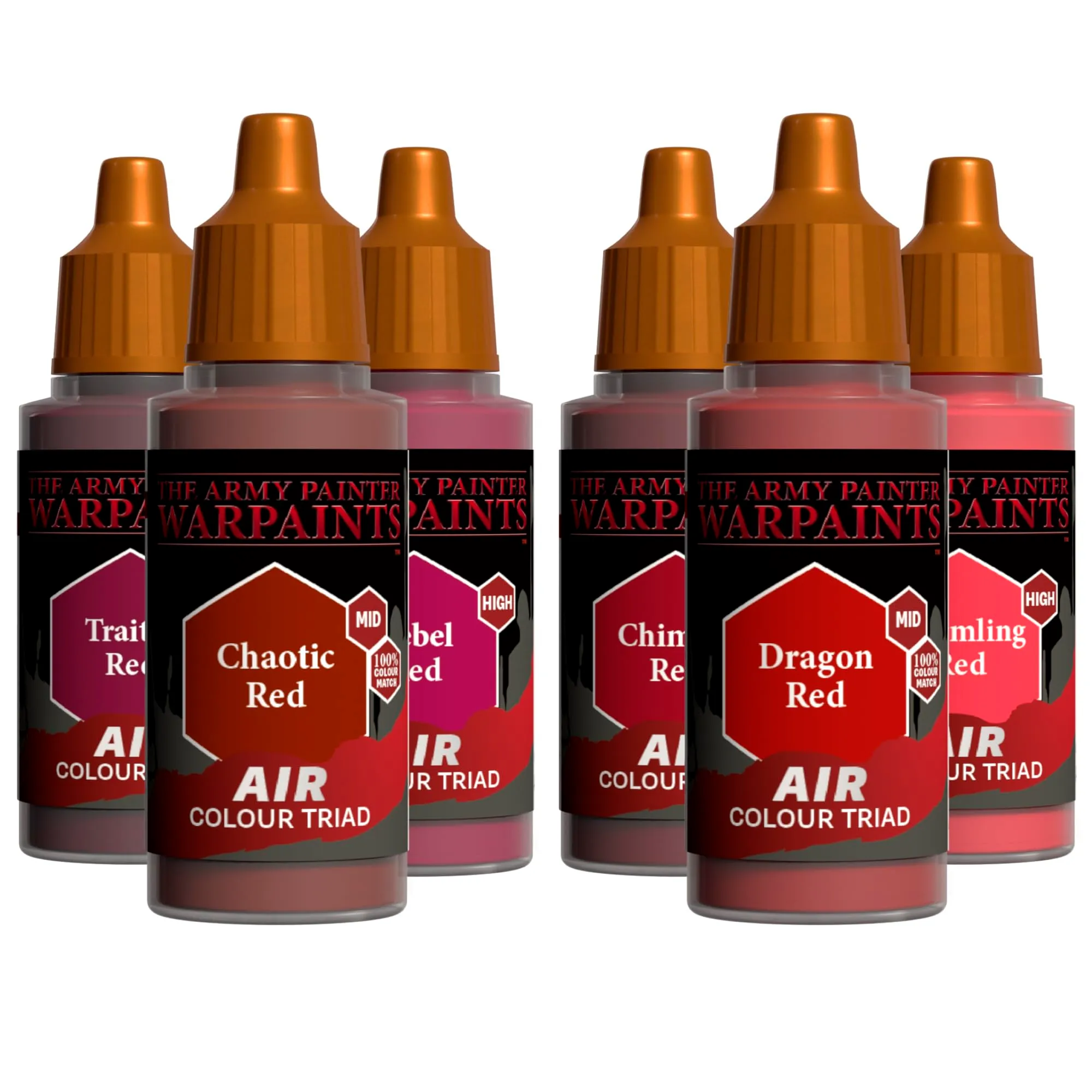 The Army Painter, Airbrush Primary Bundle Red, 2 Triads x 6 x 18 ml - immagine 1