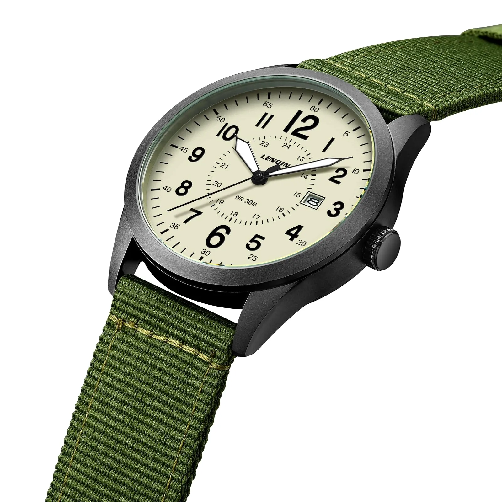 LN LENQIN Orologio Uomo Militare Analogico Quarzo Impermeabile - immagine 3