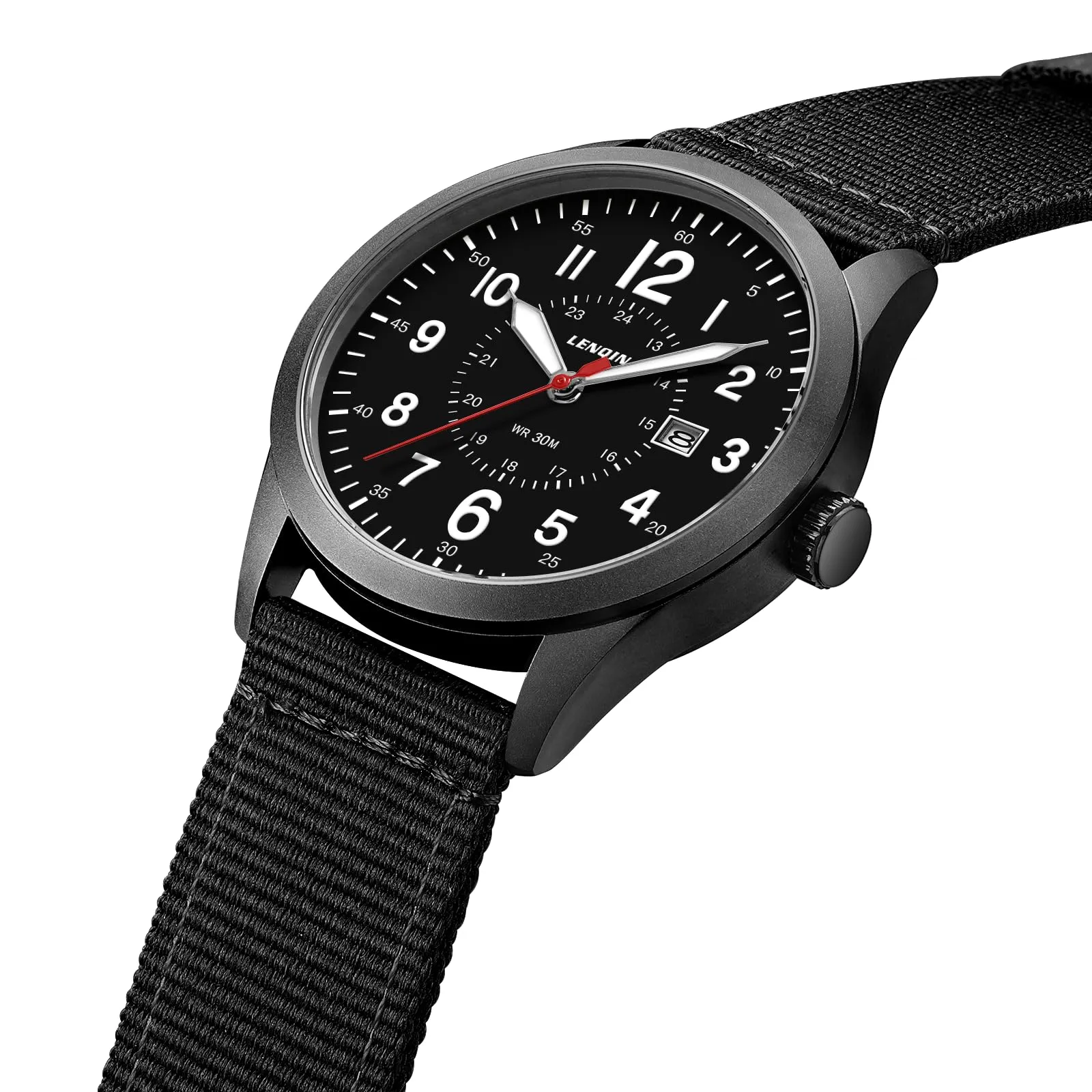 LN LENQIN Orologio Uomo Militare Analogico Quarzo Impermeabile - immagine 3