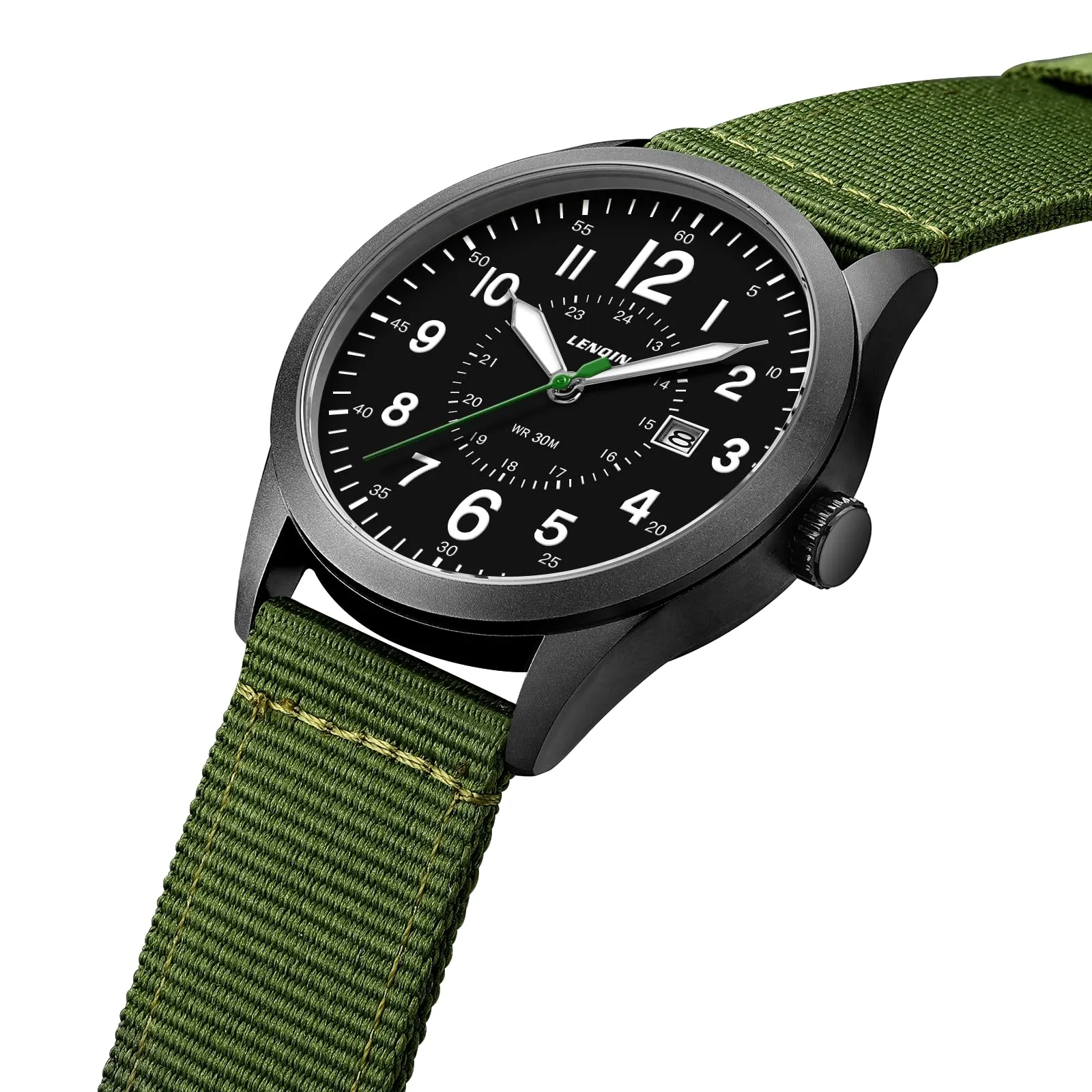 LN LENQIN Orologio Uomo Militare Analogico Quarzo Impermeabile - immagine 2