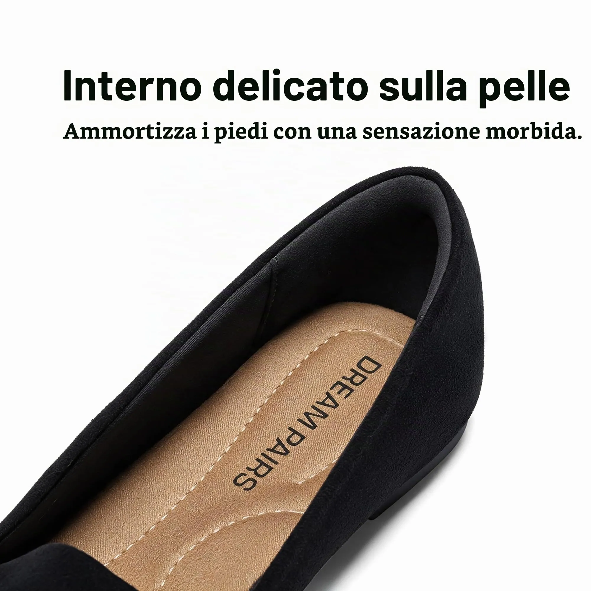 DREAM PAIRS Ballerine Punta Donna Lavoro,Nero,40.5 - immagine 7
