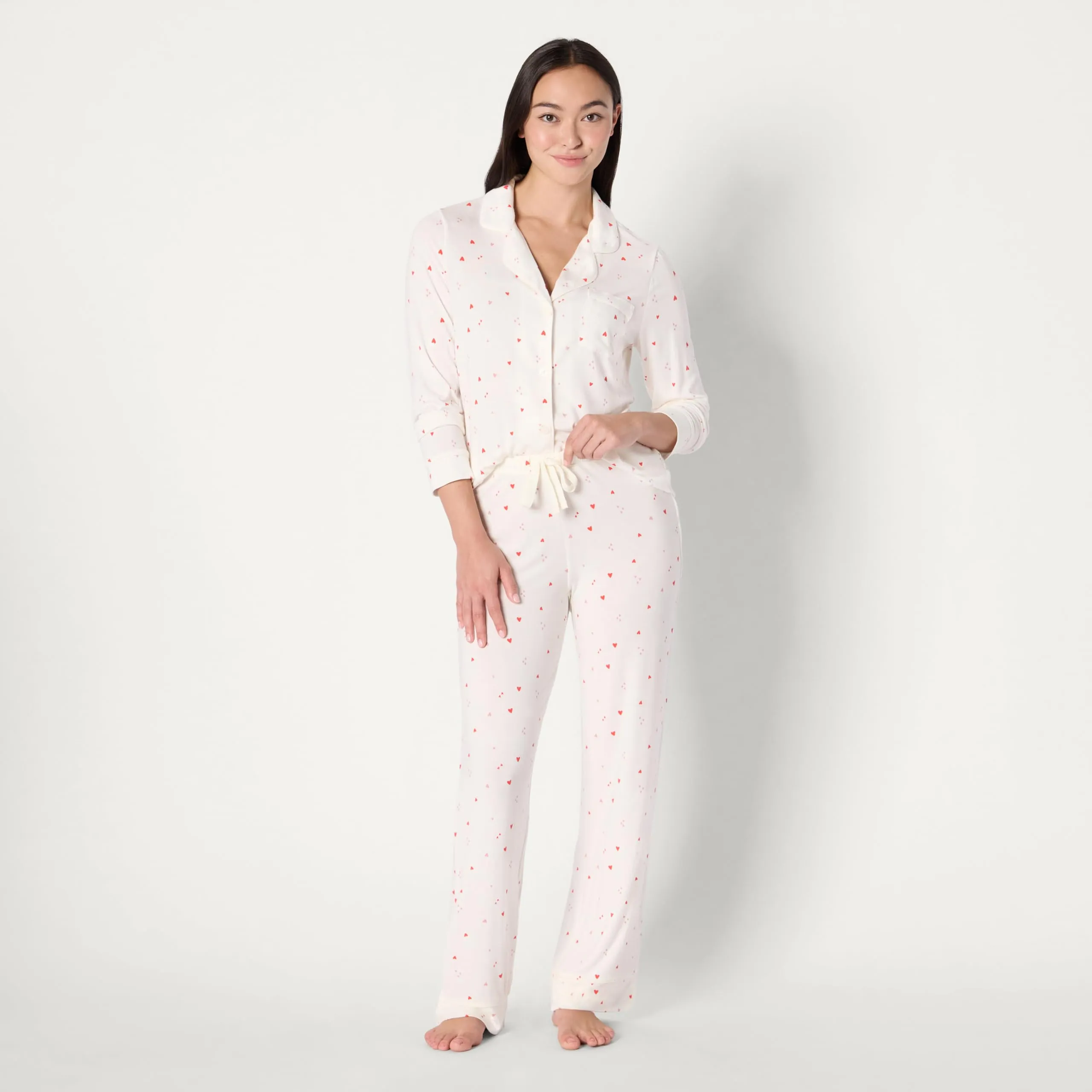 Amazon Essentials x Sofia Grainge Set Pigiama Donna, Avorio Cuori Multipli, XXL - immagine 4