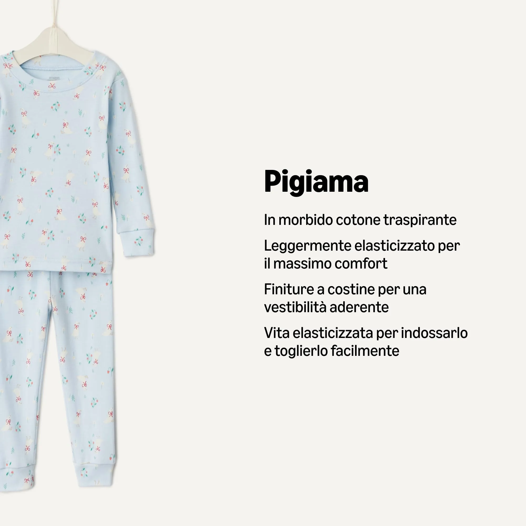 Amazon Essentials x Sofia Grainge Pigiami in Cotone Aderenti Bambini e Ragazzi, Pacco da 2, Blu Chiaro Oche, 5 Anni - immagine 2