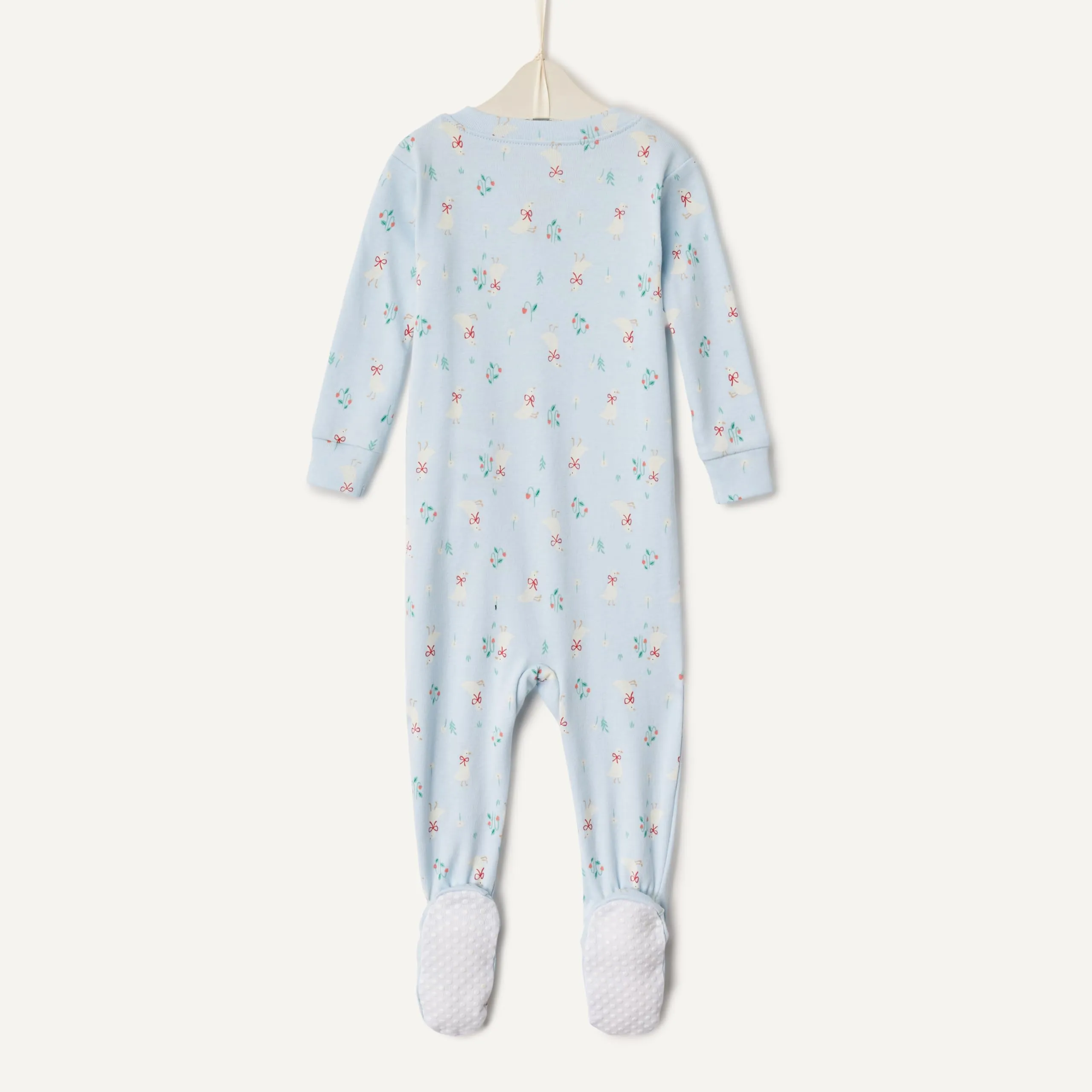 Amazon Essentials x Sofia Grainge Pigiami con Piedi Attillati in Cotone Unisex Bambini e Ragazzi, Pacco da 2, Blu Chiaro Oche, 4 Anni - immagine 5