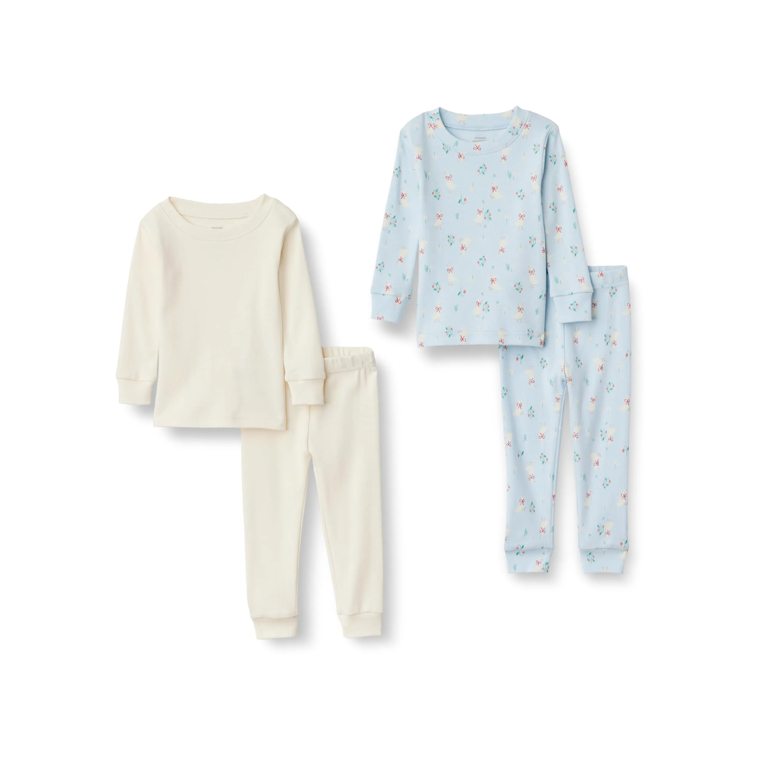 Amazon Essentials x Sofia Grainge Pigiami in Cotone Aderenti Bimbo, Pacco da 2, Blu Chiaro Oche, 12 Mesi - immagine 1