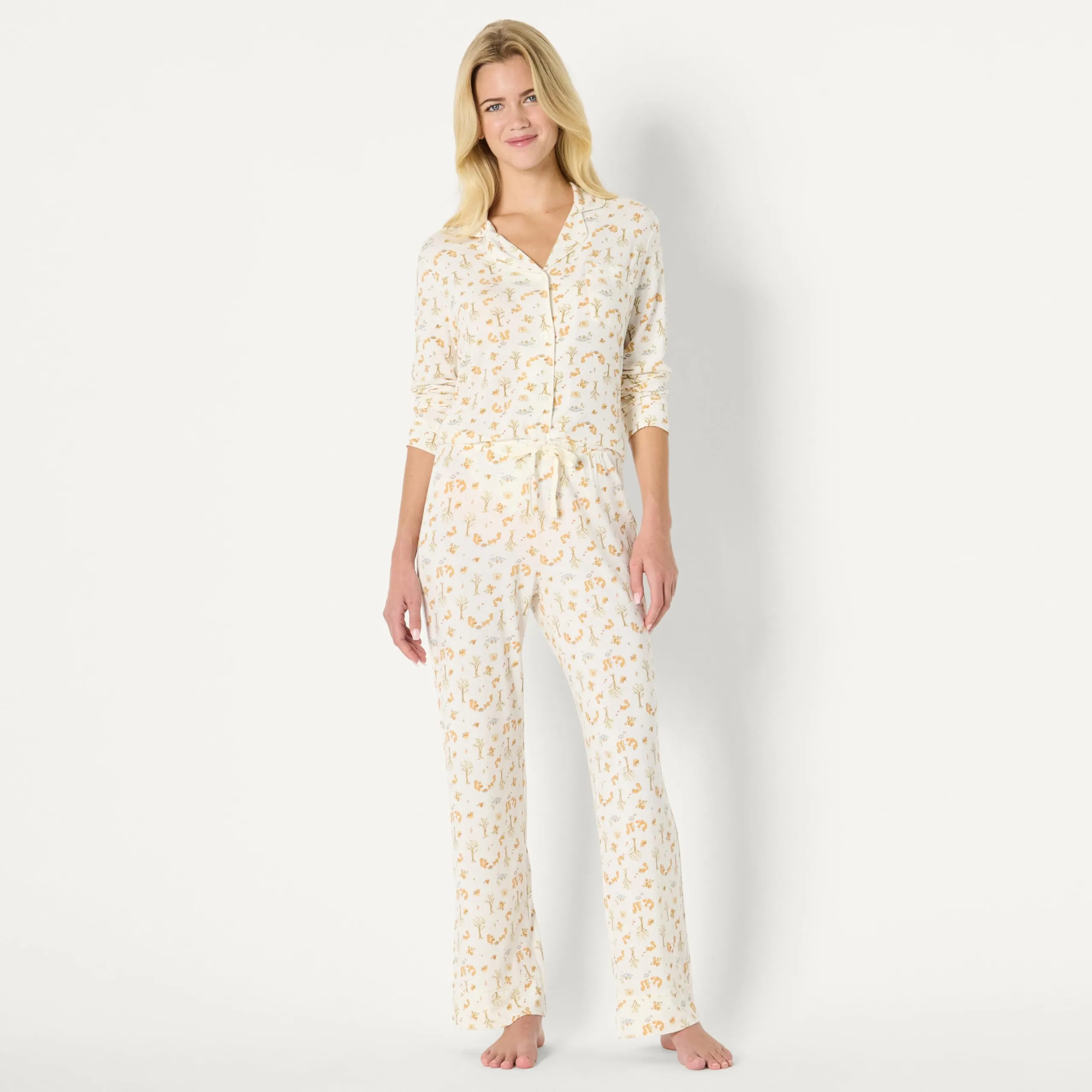 Amazon Essentials x Sofia Grainge Set Pigiama Donna, Avorio Picnic con Scoiattoli, XXL - immagine 4