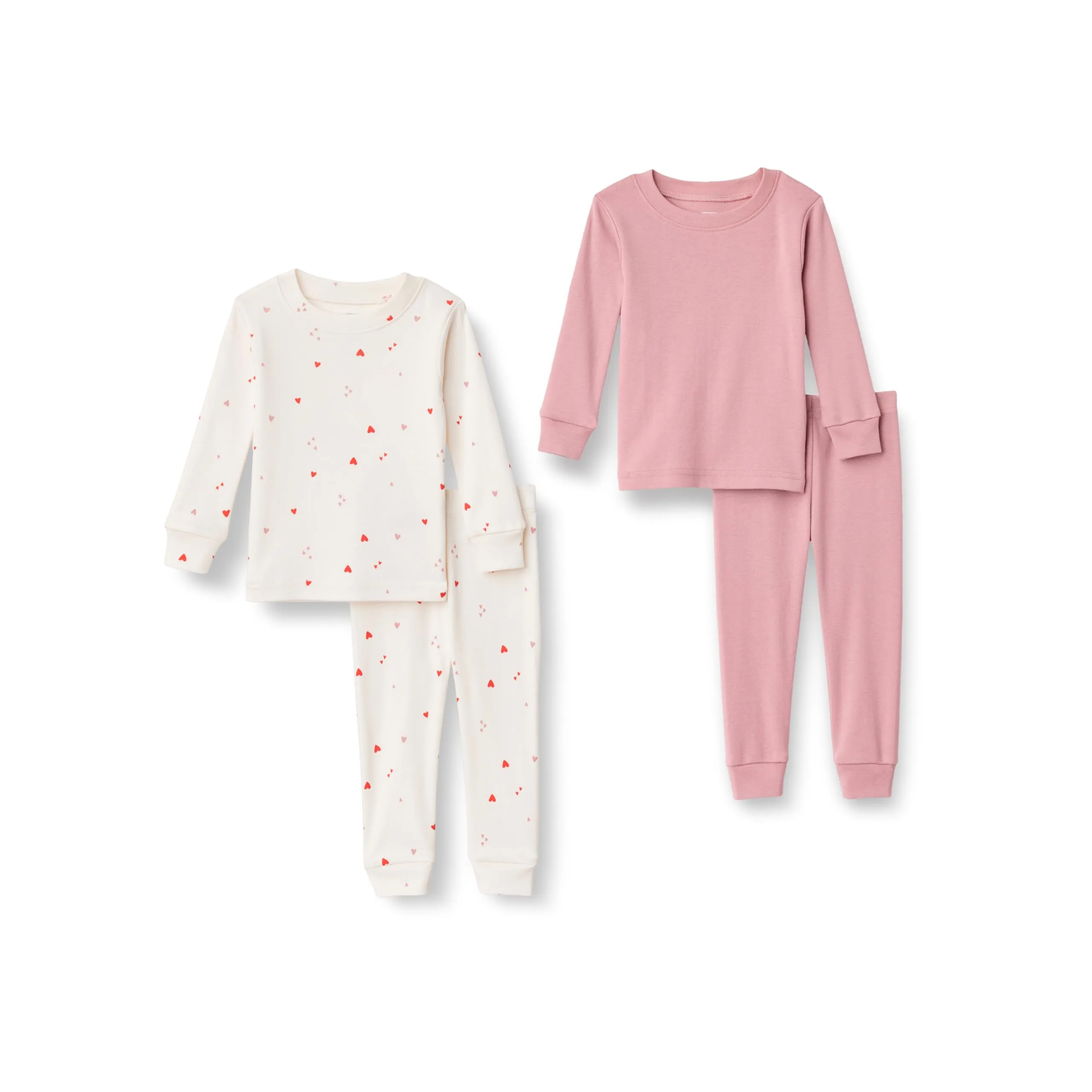 Amazon Essentials x Sofia Grainge Pigiami in Cotone Aderenti Unisex Bambini e Ragazzi, Pacco da 2, Cuori Multipli/Rosato, 4 Anni - immagine 1