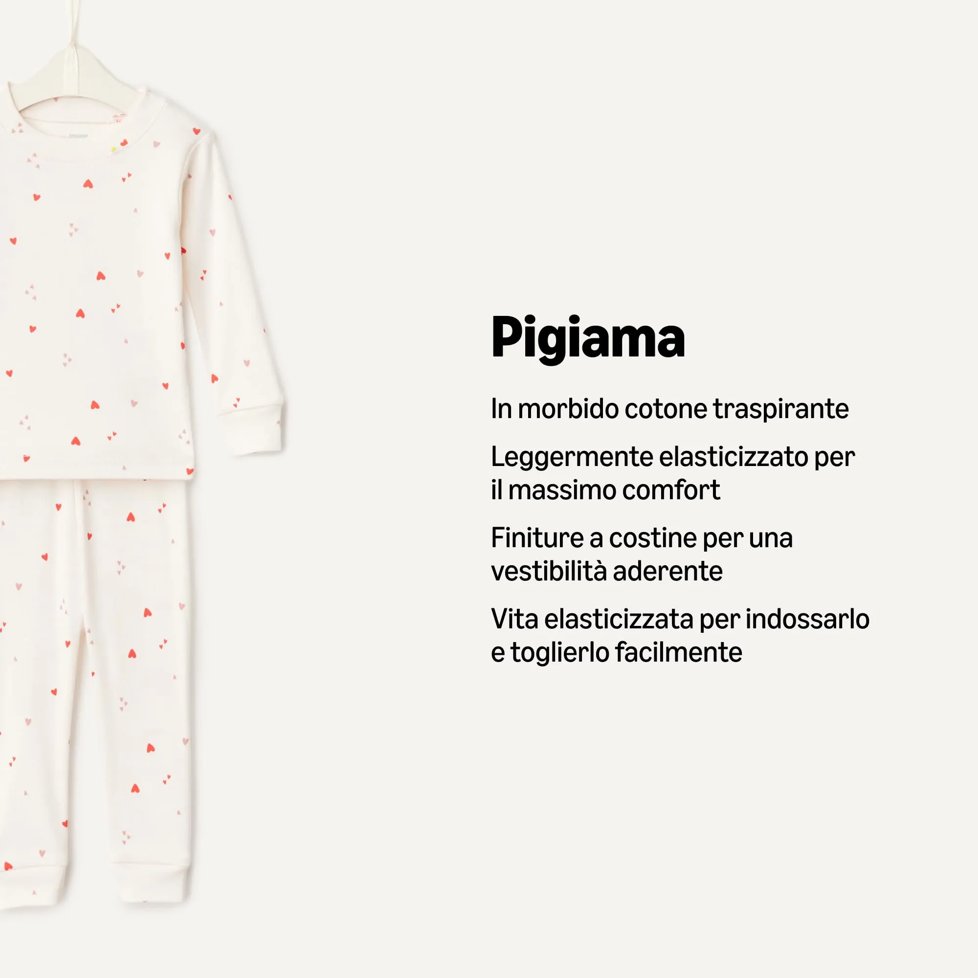 Amazon Essentials x Sofia Grainge Pigiami in Cotone Aderenti Unisex Bambini e Ragazzi, Pacco da 2, Cuori Multipli/Rosato, 4 Anni - immagine 2