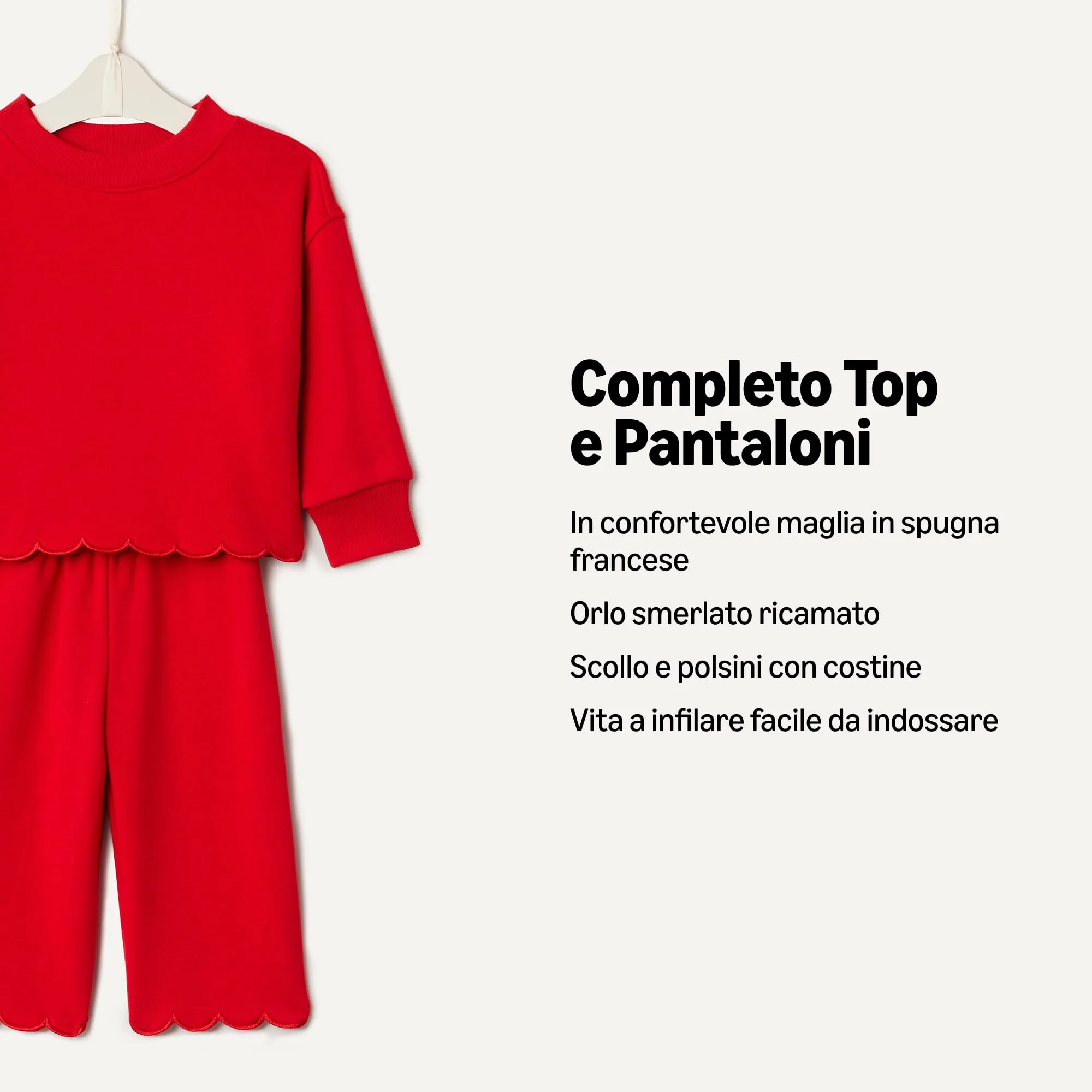 Amazon Essentials x Sofia Grainge Set Pantaloni E Top In Spugna Bimba, Rosso, 0-3 mesi - immagine 3