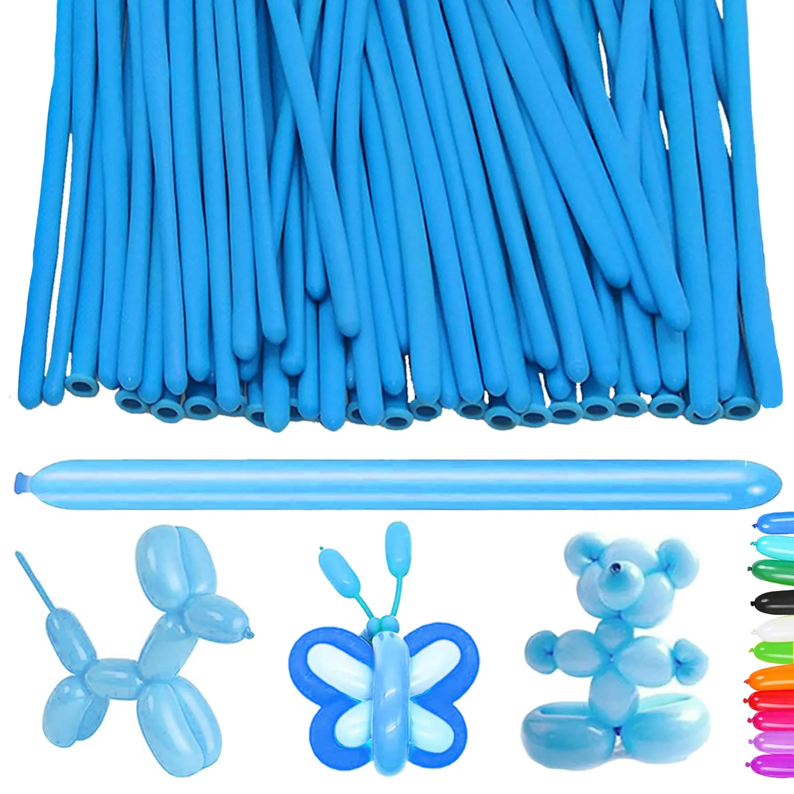 AUNGKWANG 100 Pezzi Palloncini Modellabili, Blu Scuro Magici Palloncini Lattice, Lungo Palloncinis, MagiciPalloncini per Feste, Compleanni, Matrimoni Decorazione, Anniversari Decorazione - immagine 1