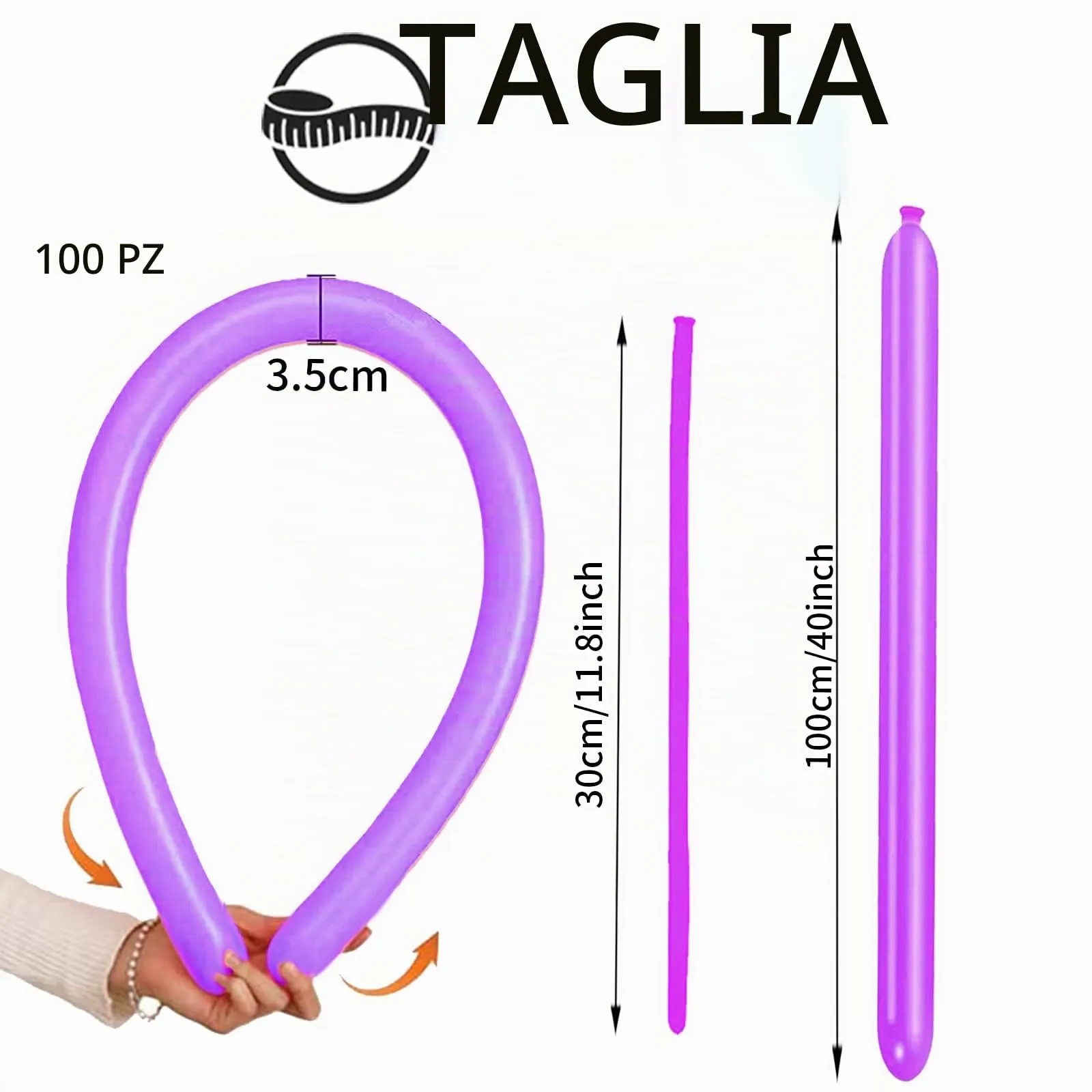 AUNGKWANG 100 Pezzi Palloncini Modellabili, Viola Magici Palloncini Lattice, Lungo Palloncinis, MagiciPalloncini per Feste, Compleanni, Matrimoni Decorazione, Anniversari Decorazione - immagine 2
