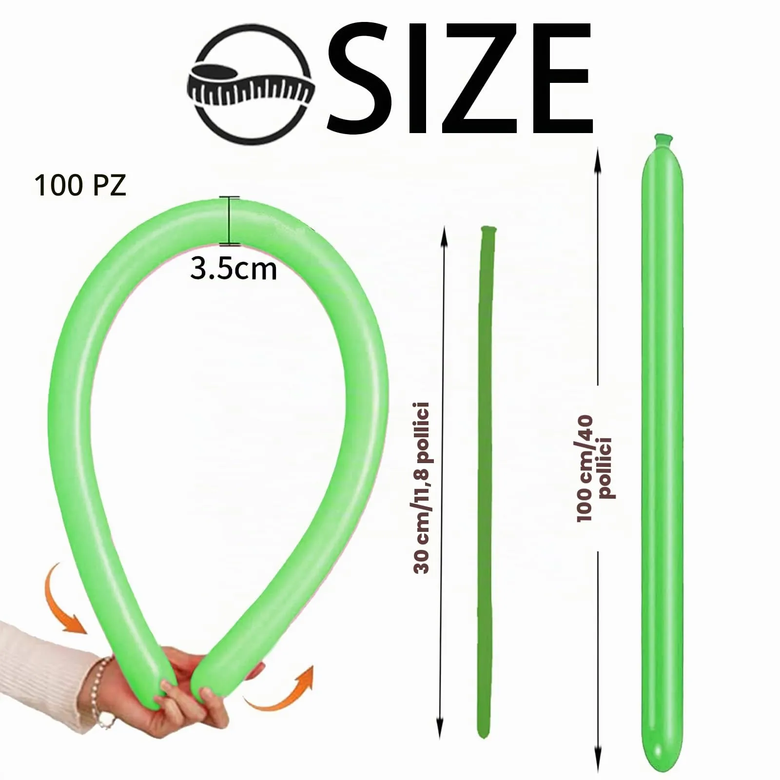 AUNGKWANG 100 Pezzi Palloncini Modellabili, Verde Natale Magici Palloncini Lattice, Lungo Palloncinis, MagiciPalloncini per Feste, Compleanni, Matrimoni Decorazione, Anniversari Decorazione - immagine 2