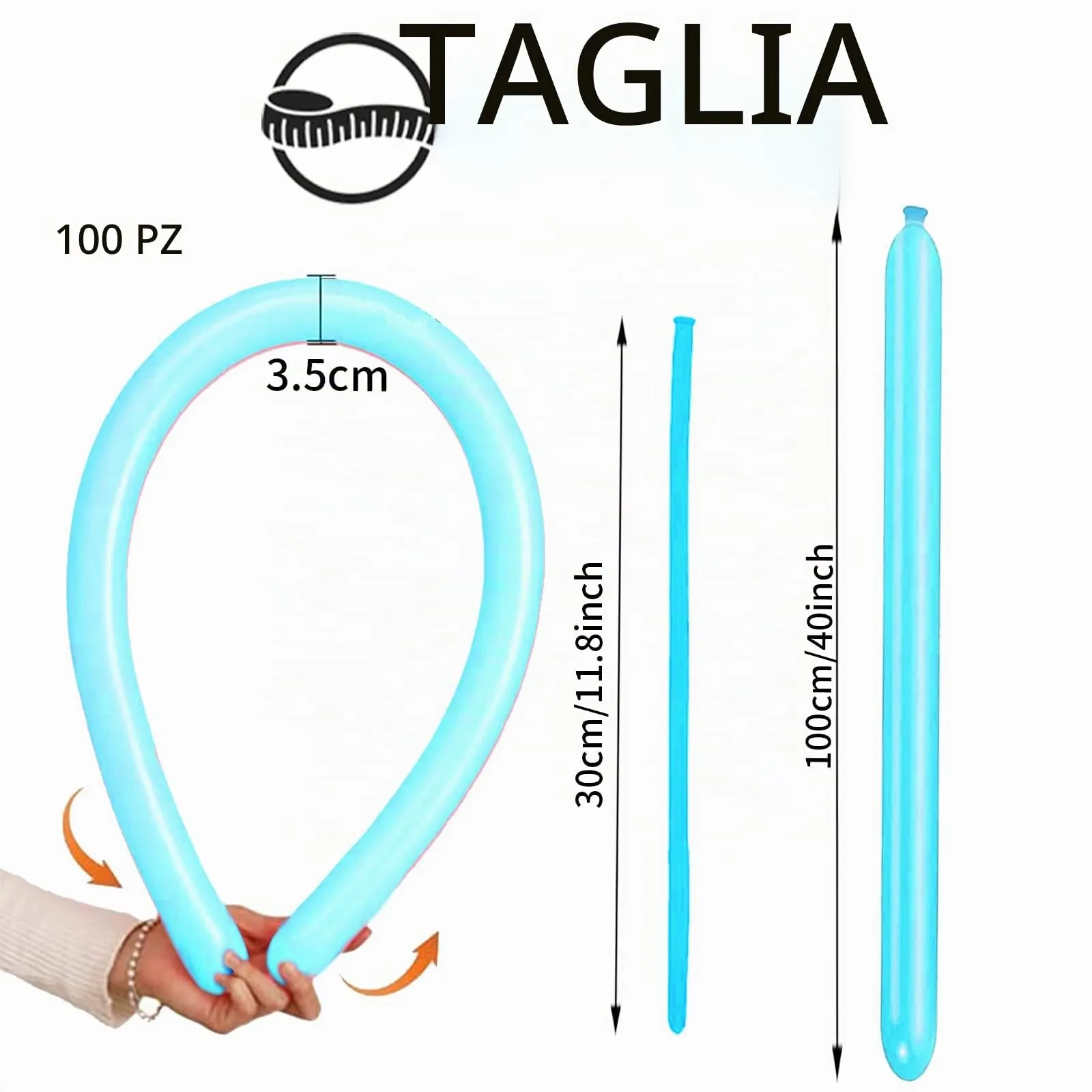 AUNGKWANG 100 Pezzi Palloncini Modellabili, Azzurro Magici Palloncini Lattice, Lungo Palloncinis, MagiciPalloncini per Feste, Compleanni, Matrimoni Decorazione, Anniversari Decorazione - immagine 2