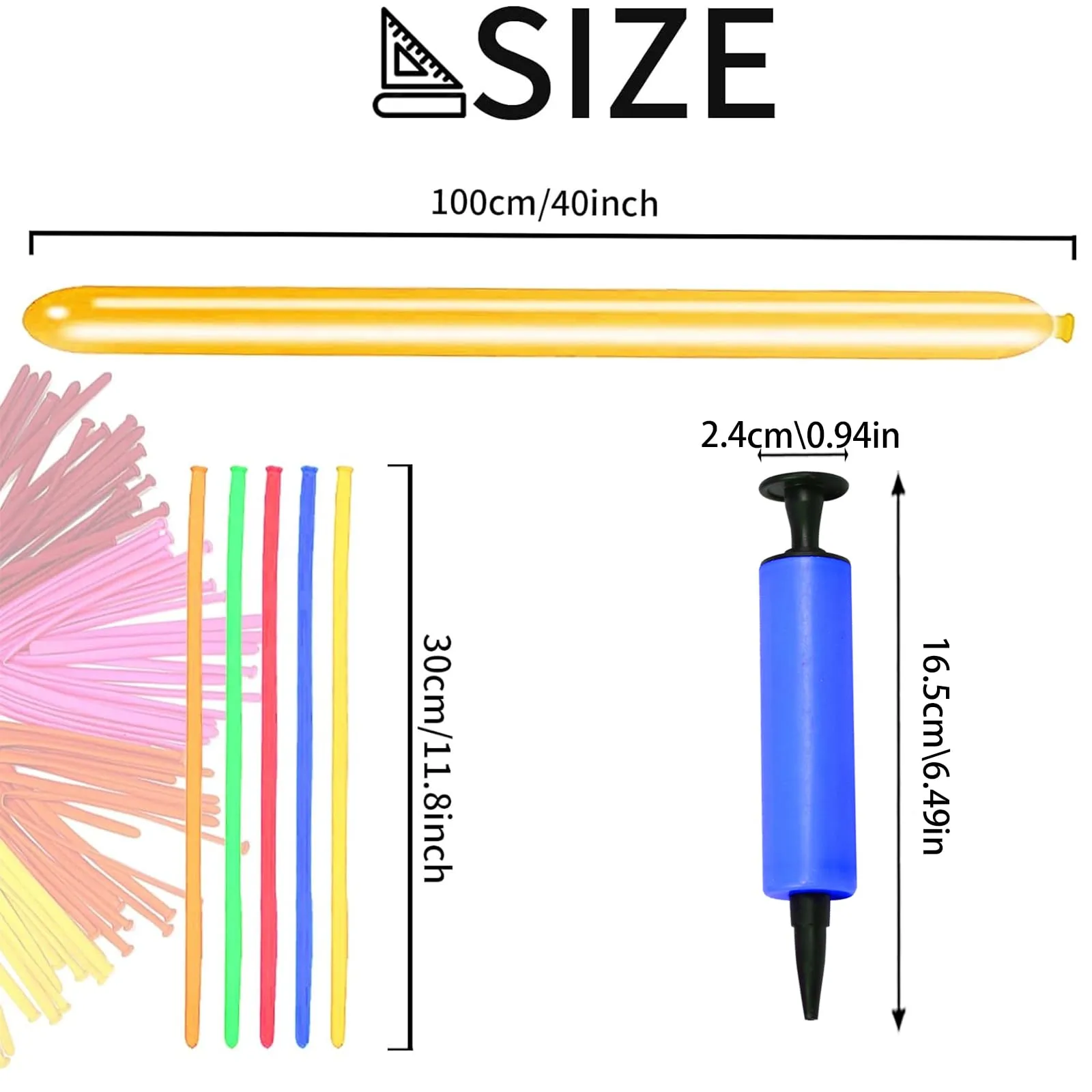 AUNGKWANG 100 Pezzi Palloncini Modellabili, Lungo Palloncinis, Magici Palloncini Lattice, MagiciPalloncini con Pompa a Palloncino per Feste, Compleanni, Matrimoni Decorazione - immagine 2