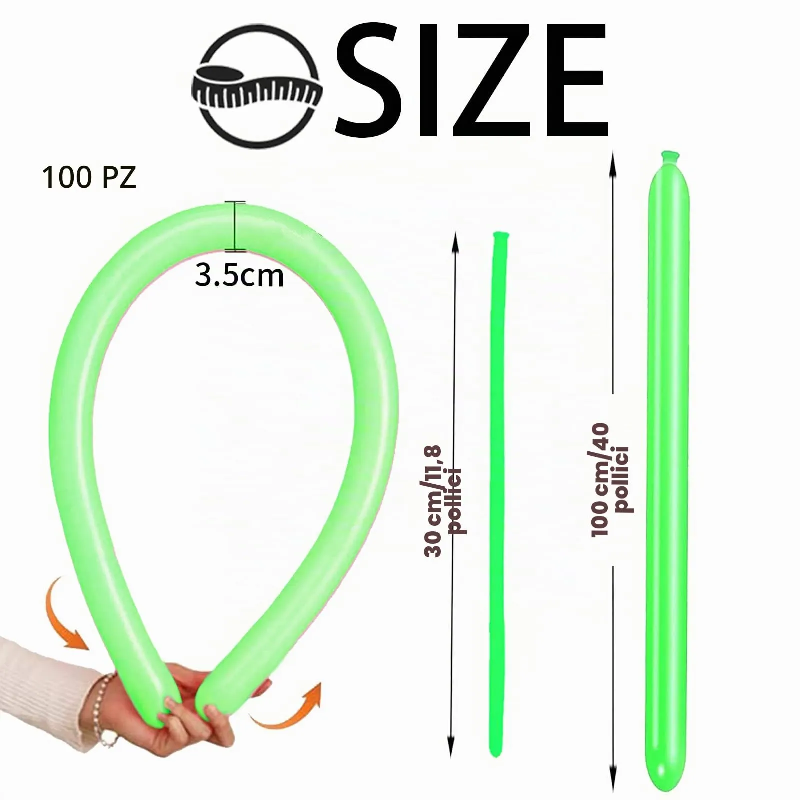 AUNGKWANG 100 Pezzi Palloncini Modellabili, Verde Erba Magici Palloncini Lattice, Lungo Palloncinis, MagiciPalloncini per Feste, Compleanni, Matrimoni Decorazione, Anniversari Decorazione - immagine 2