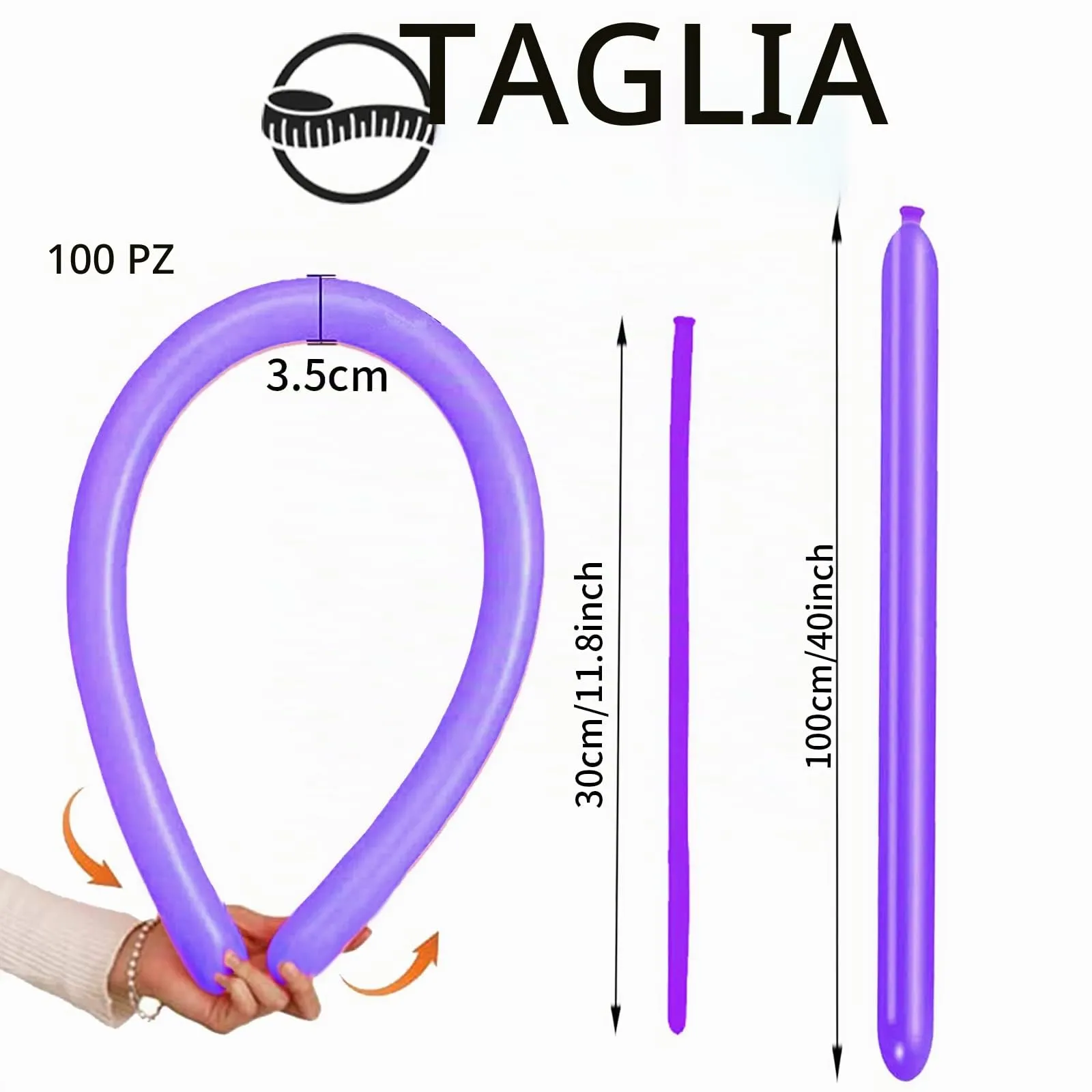 AUNGKWANG 100 Pezzi Palloncini Modellabili, Viola Chiaro Magici Palloncini Lattice, Lungo Palloncinis, MagiciPalloncini per Feste, Compleanni, Matrimoni Decorazione, Anniversari Decorazione - immagine 2