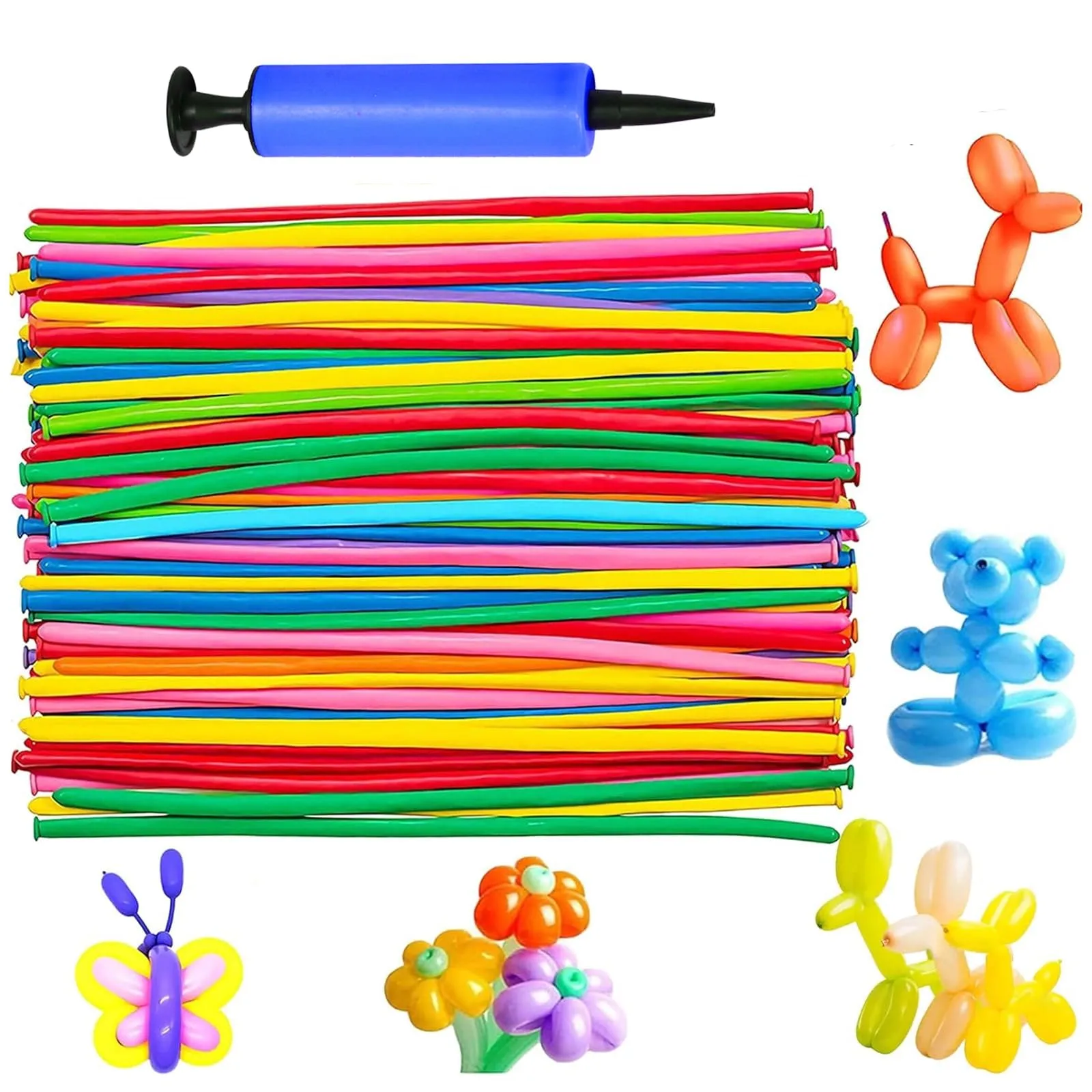 AUNGKWANG 50 Pezzi Palloncini Modellabili, Lungo Palloncinis, Magici Palloncini Lattice, MagiciPalloncini con Pompa a Palloncino per Feste, Compleanni, Matrimoni Decorazione - immagine 1
