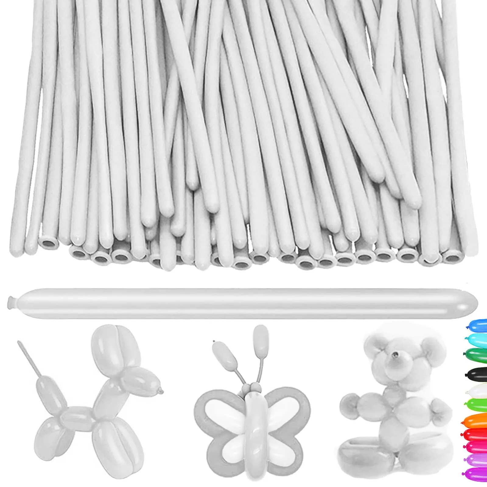 AUNGKWANG 50 Pezzi Palloncini Modellabili, Bianco Magici Palloncini Lattice, Lungo Palloncinis, MagiciPalloncini per Feste, Compleanni, Matrimoni Decorazione, Anniversari Decorazione - immagine 1