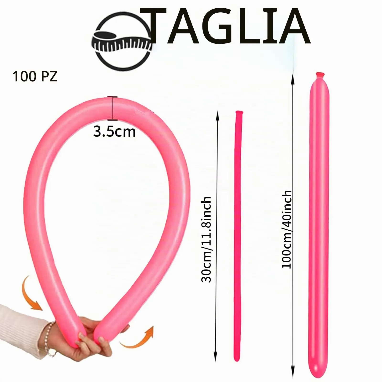 AUNGKWANG 100 Pezzi Palloncini Modellabili, Rosa Magici Palloncini Lattice, Lungo Palloncinis, MagiciPalloncini per Feste, Compleanni, Matrimoni Decorazione, Anniversari Decorazione - immagine 2
