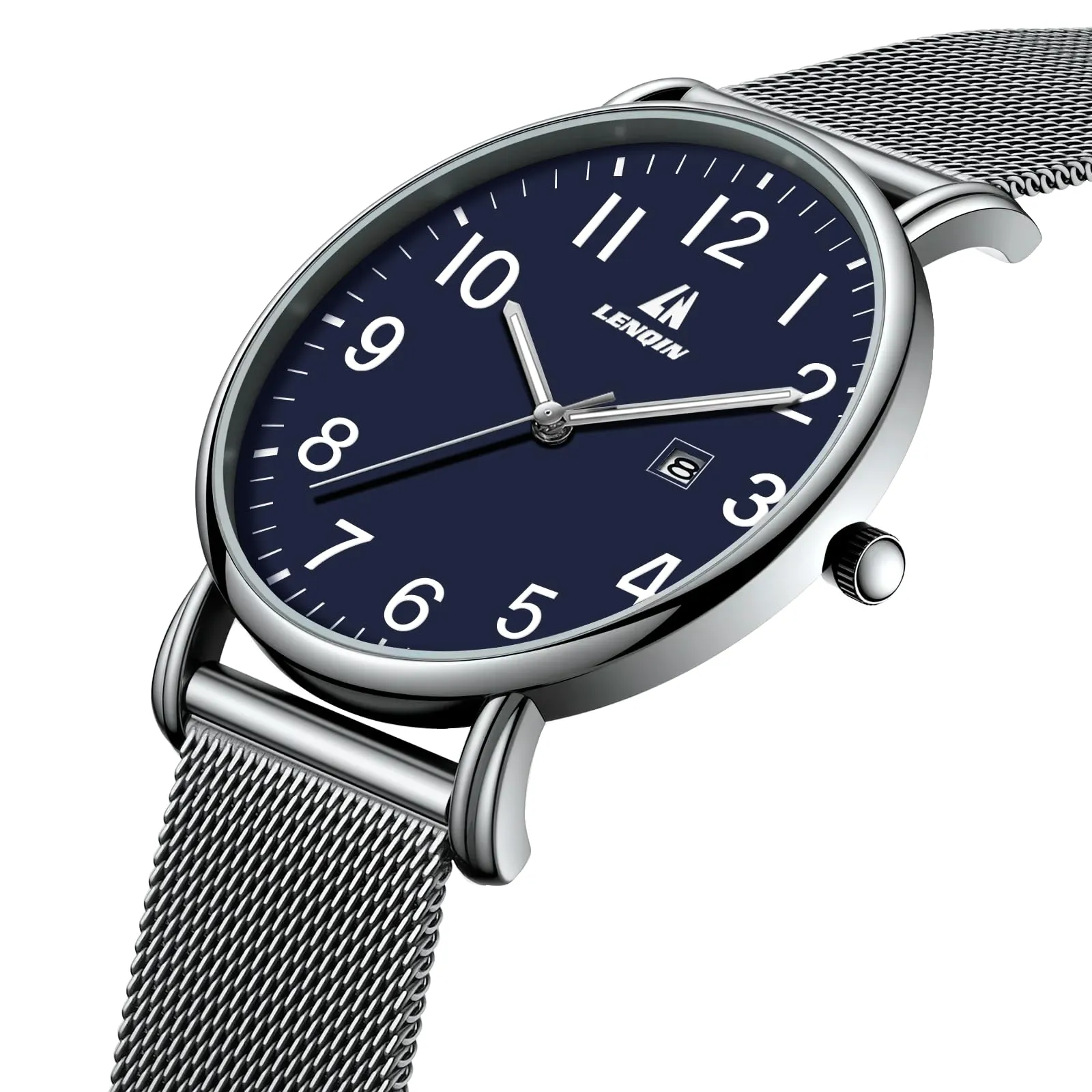 LN LENQIN Orologio Da Uomo In Acciaio Inossidabile Orologi Da Uomo Orologi Da Polso Al Quarzo Analogici 30m Impermeabile Orologio Casual Alla Moda Per - immagine 3
