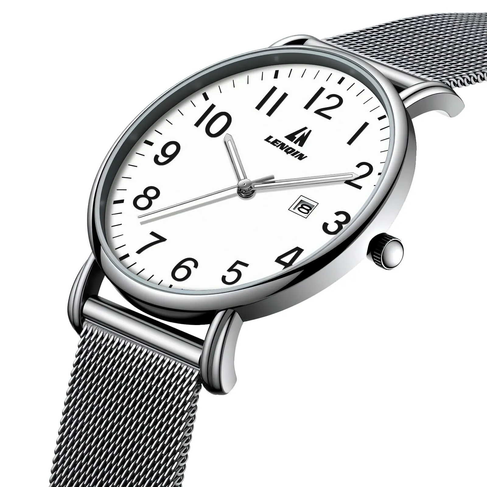 LN LENQIN Orologio Da Uomo In Acciaio Inossidabile Orologi Da Uomo Orologi Da Polso Al Quarzo Analogici 30m Impermeabile Orologio Casual Alla Moda Per - immagine 3