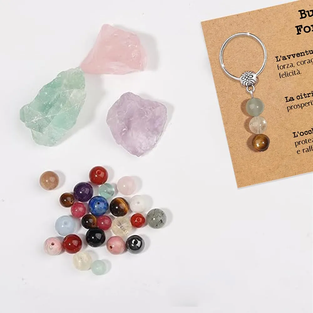 Vulfire Portachiavi personalizzato con cristalli naturali, idea regalo buona fortuna gadget con pietre curative regali per lui uomo per lei donna Cristallo curativo dedica speciale (buona fortuna) - immagine 5