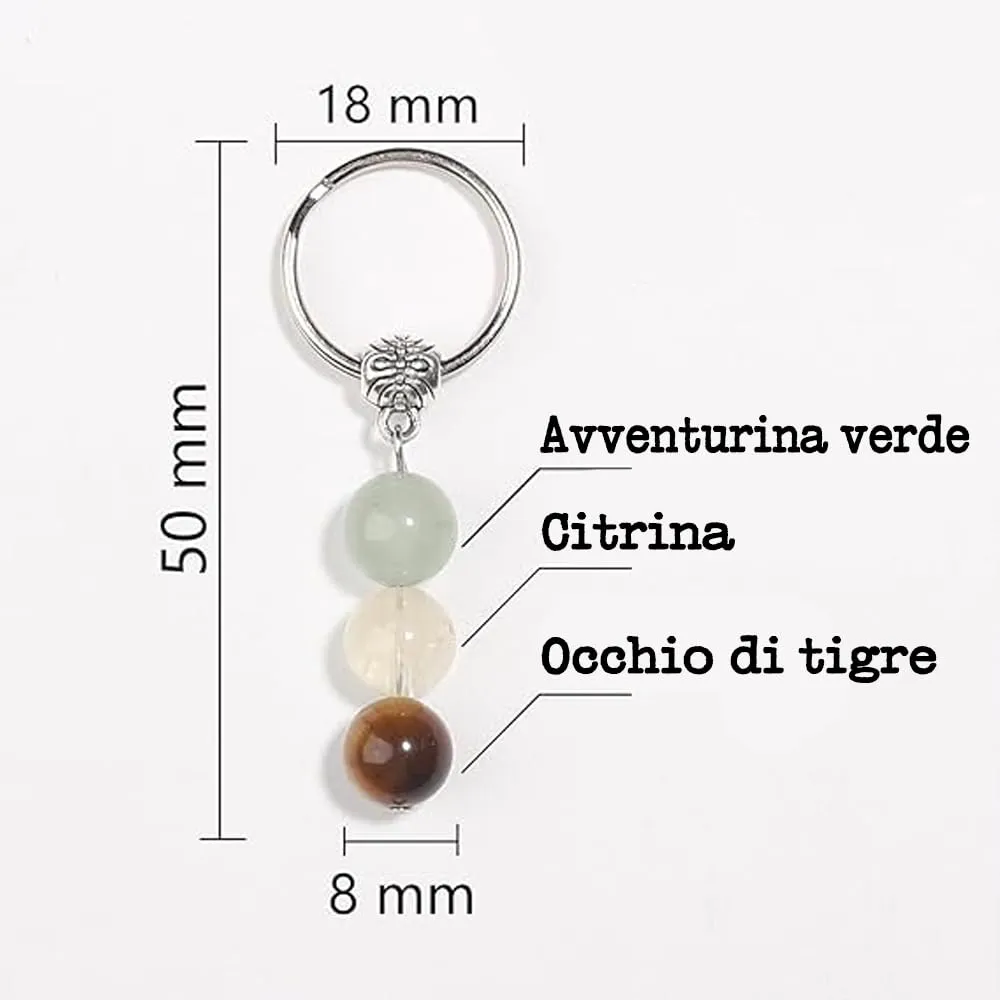Vulfire Portachiavi personalizzato con cristalli naturali, idea regalo buona fortuna gadget con pietre curative regali per lui uomo per lei donna Cristallo curativo dedica speciale (buona fortuna) - immagine 6