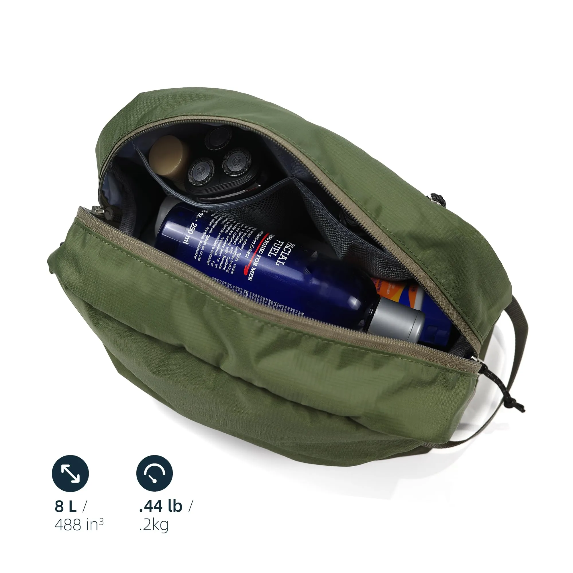 Borsa da viaggio per articoli igienici 8L, borsa lavaggio grande con scomparto umido/secco in TPU impermeabile - immagine 2