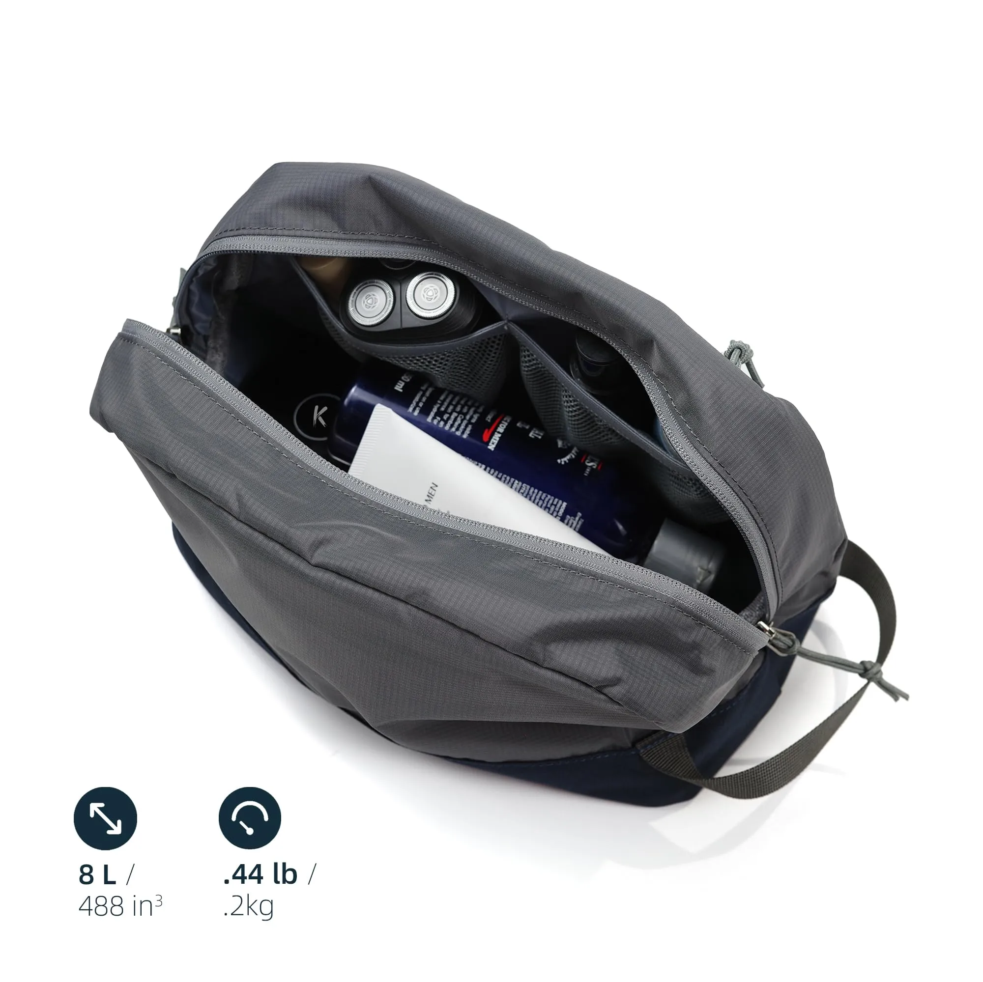 Borsa da viaggio per articoli igienici 8L, borsa lavaggio grande con scomparto umido/secco in TPU impermeabile - immagine 3