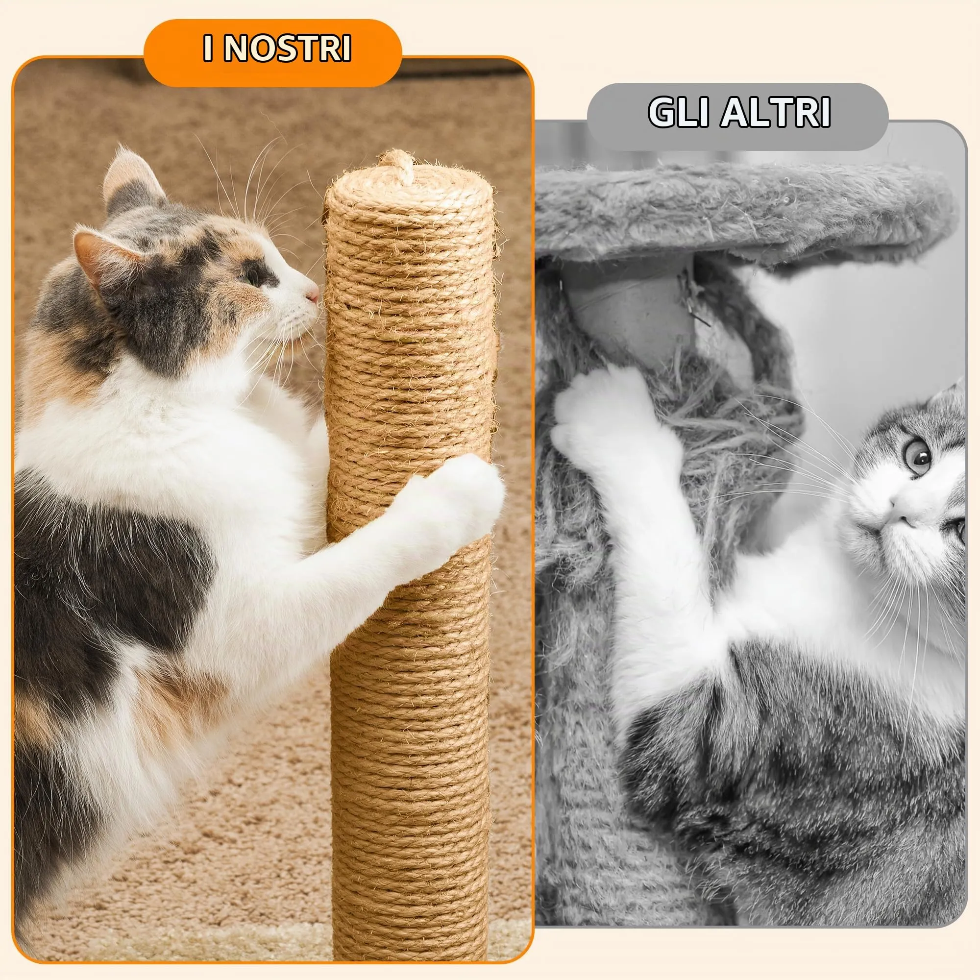 100m Corda per Tiragraffi in Sisal Naturale 8mm - per Gatti, fai da te, Decorazione casa/giardino - Corda tiragraffi per gatti di ricambio(100 m x 8 mm) - immagine 3