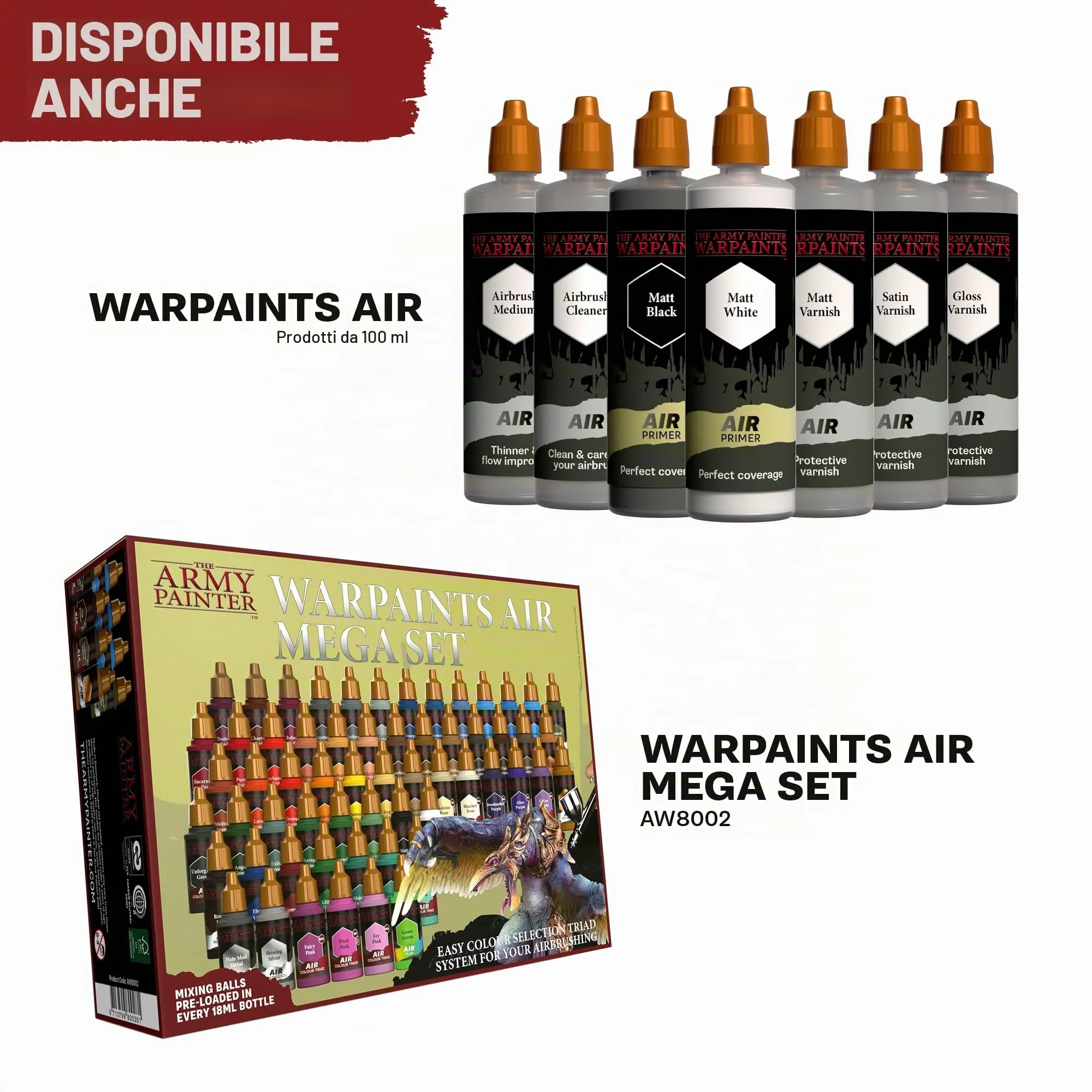 The Army Painter, Air Triads Most-Wanted Metallics, 6 x 18 ml, aerografo - immagine 7
