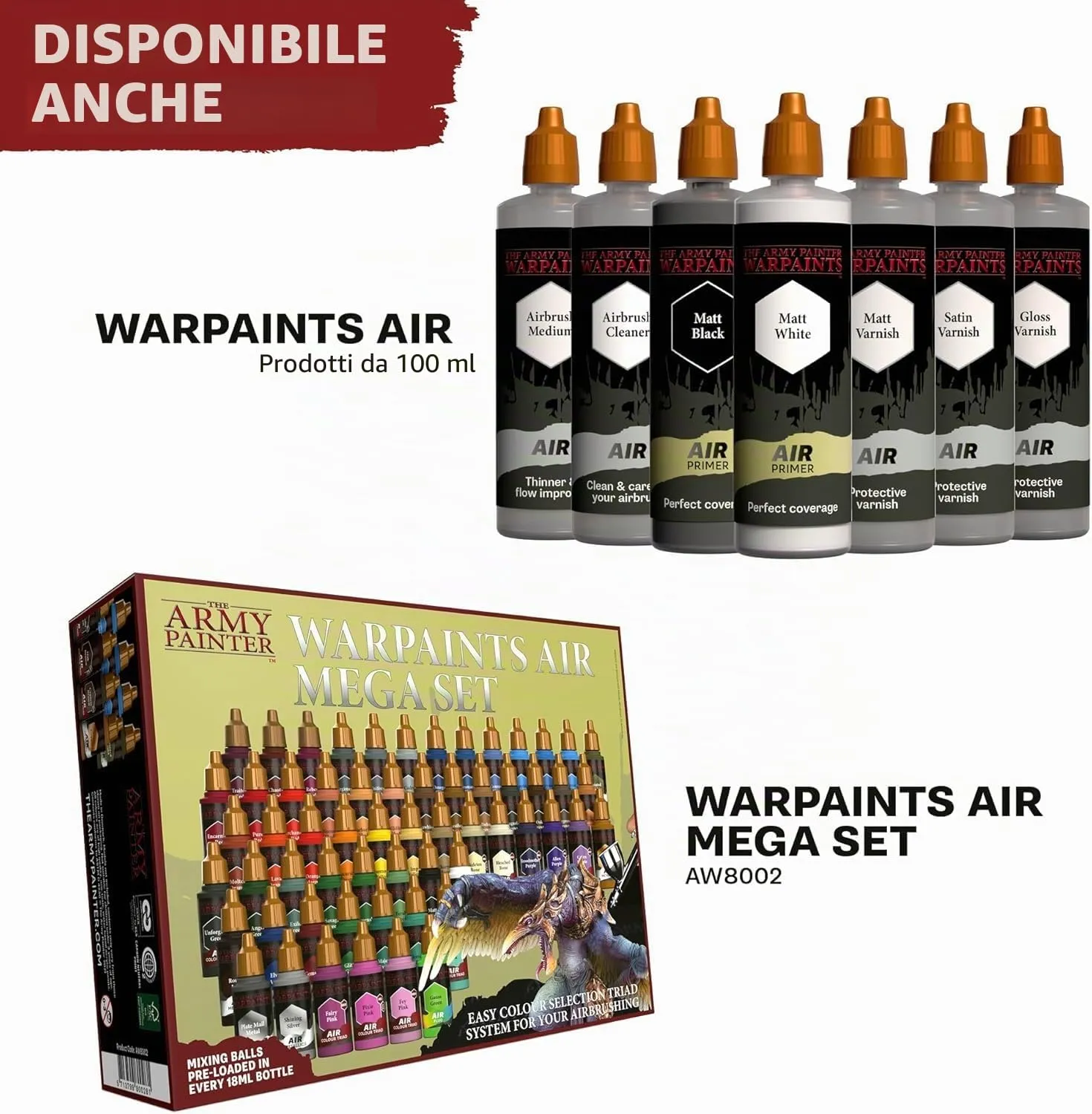 The Army Painter, Air Triads Deathly + Drab Green, 6 x 18 ml, aerografo - immagine 7