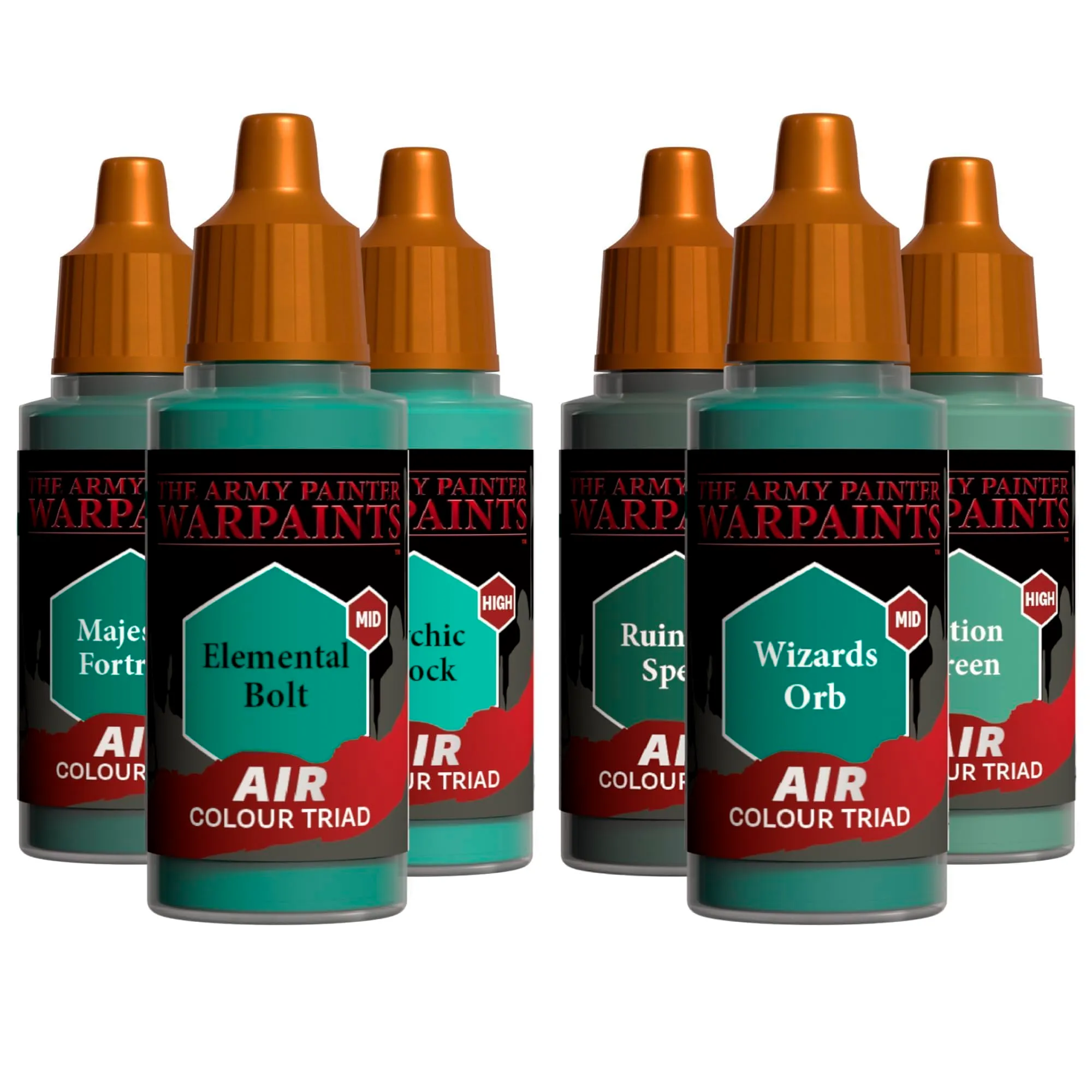 The Army Painter, Air Triads Teals, 6 x 18 ml Warpaints Air, aerografo - immagine 1