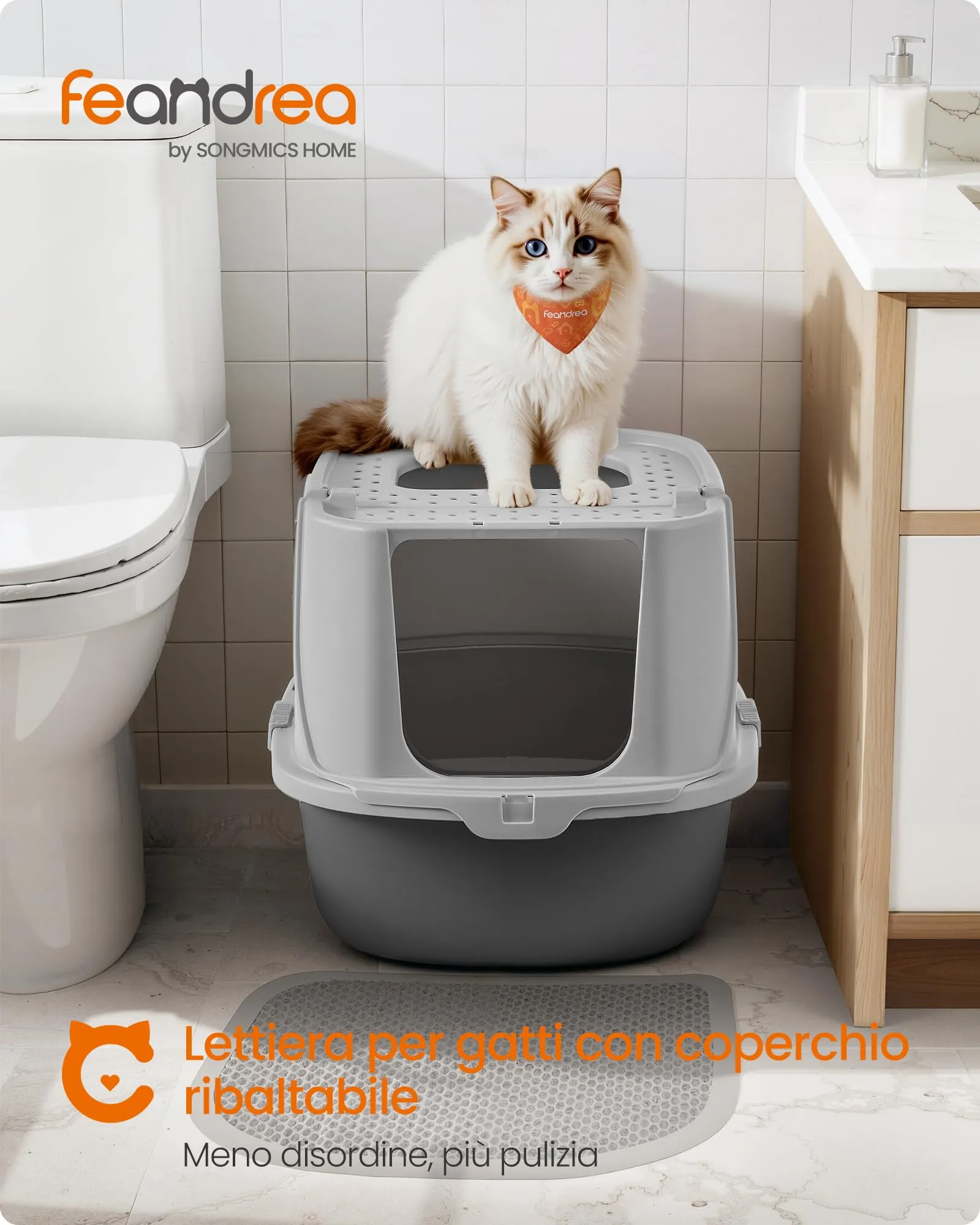 Feandrea Lettiera per Gatti XXL, Toilette per Gatti fino a 15 kg - immagine 2