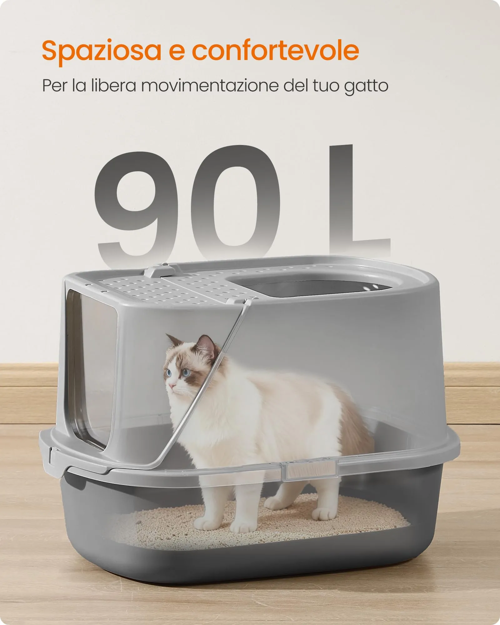 Feandrea Lettiera per Gatti XXL, Toilette per Gatti fino a 15 kg - immagine 4